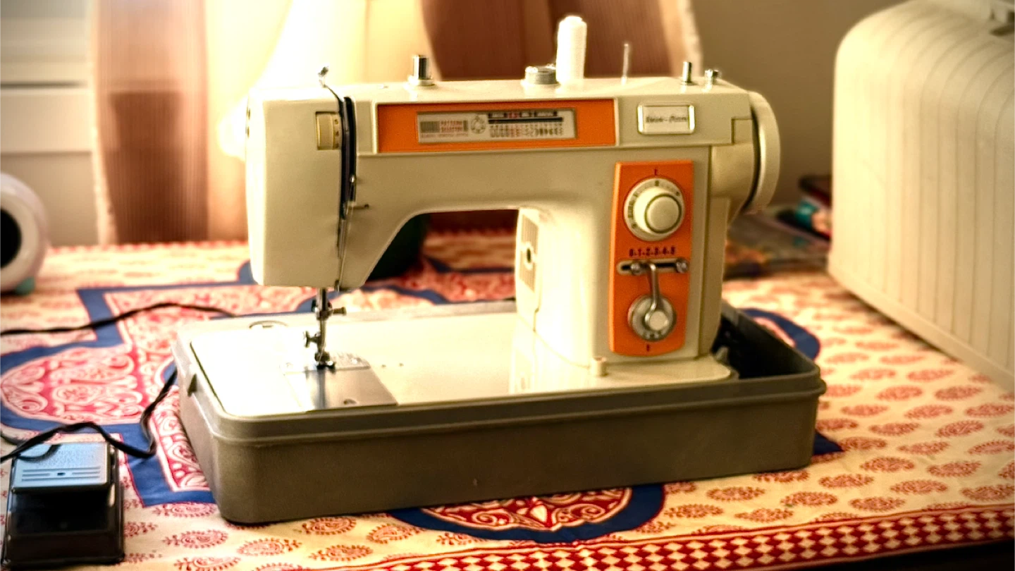Vintage Sewing Machine with Case
