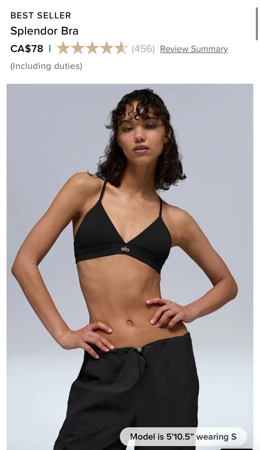 ALO Yoga Splendor Bra - Black & White image indicator(4)