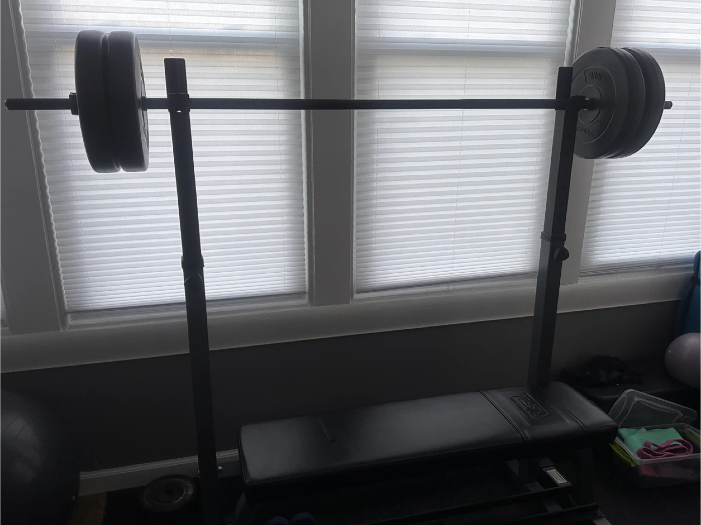 Bench Press Rack and Barbell