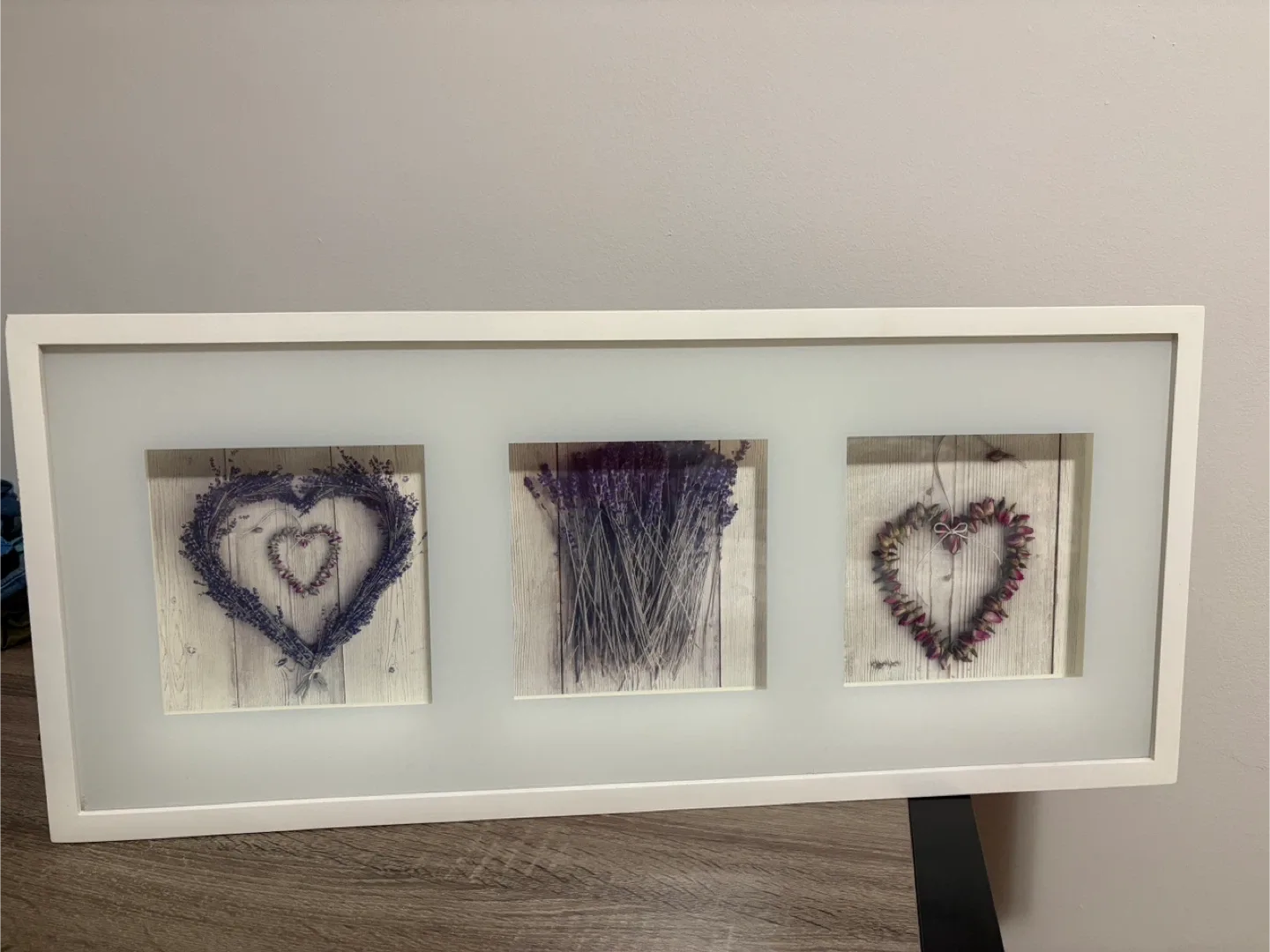 Framed Lavender Heart Wall Art