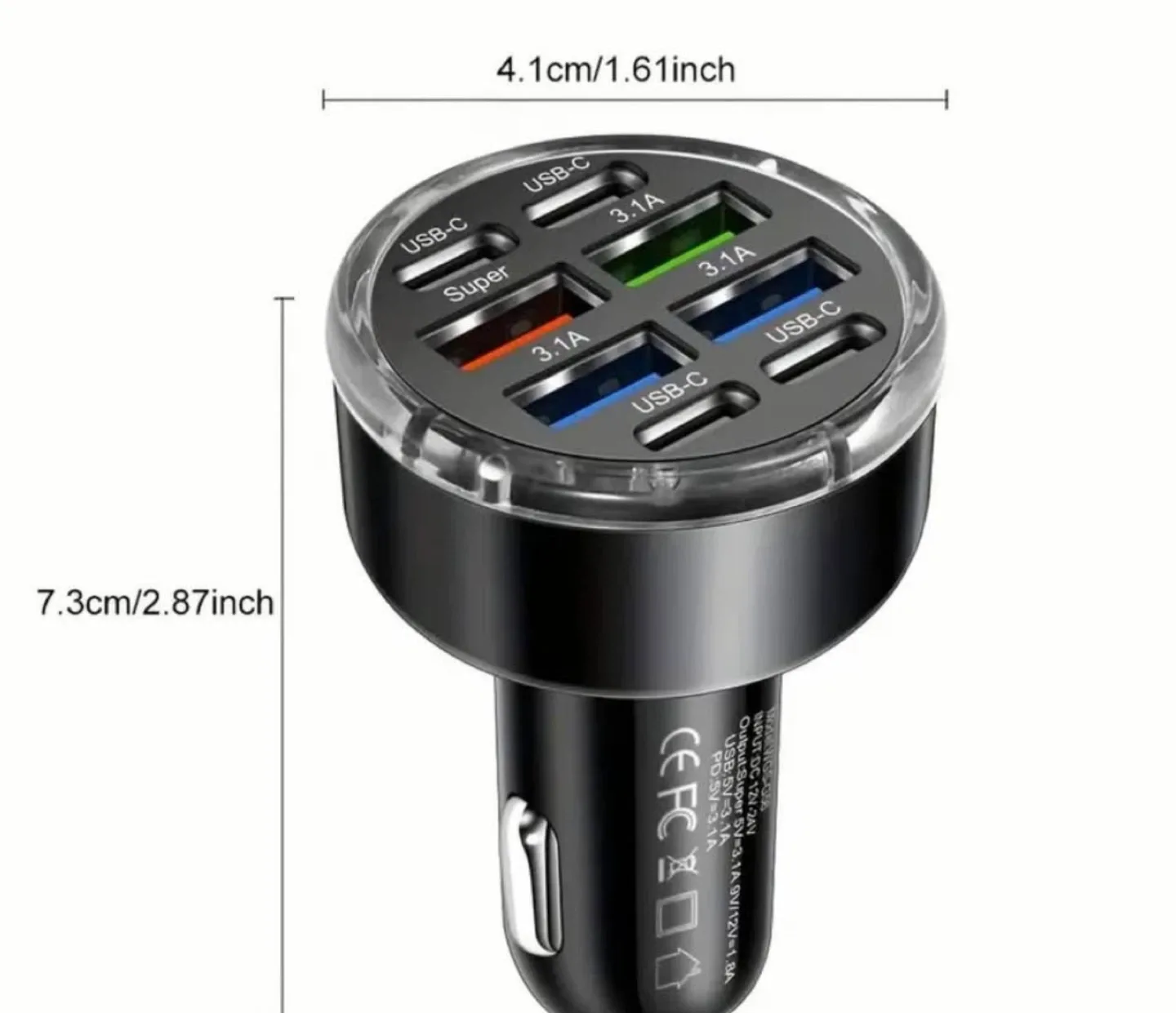 8-in-1 Fast Charging USB Car Charger image indicator(5)