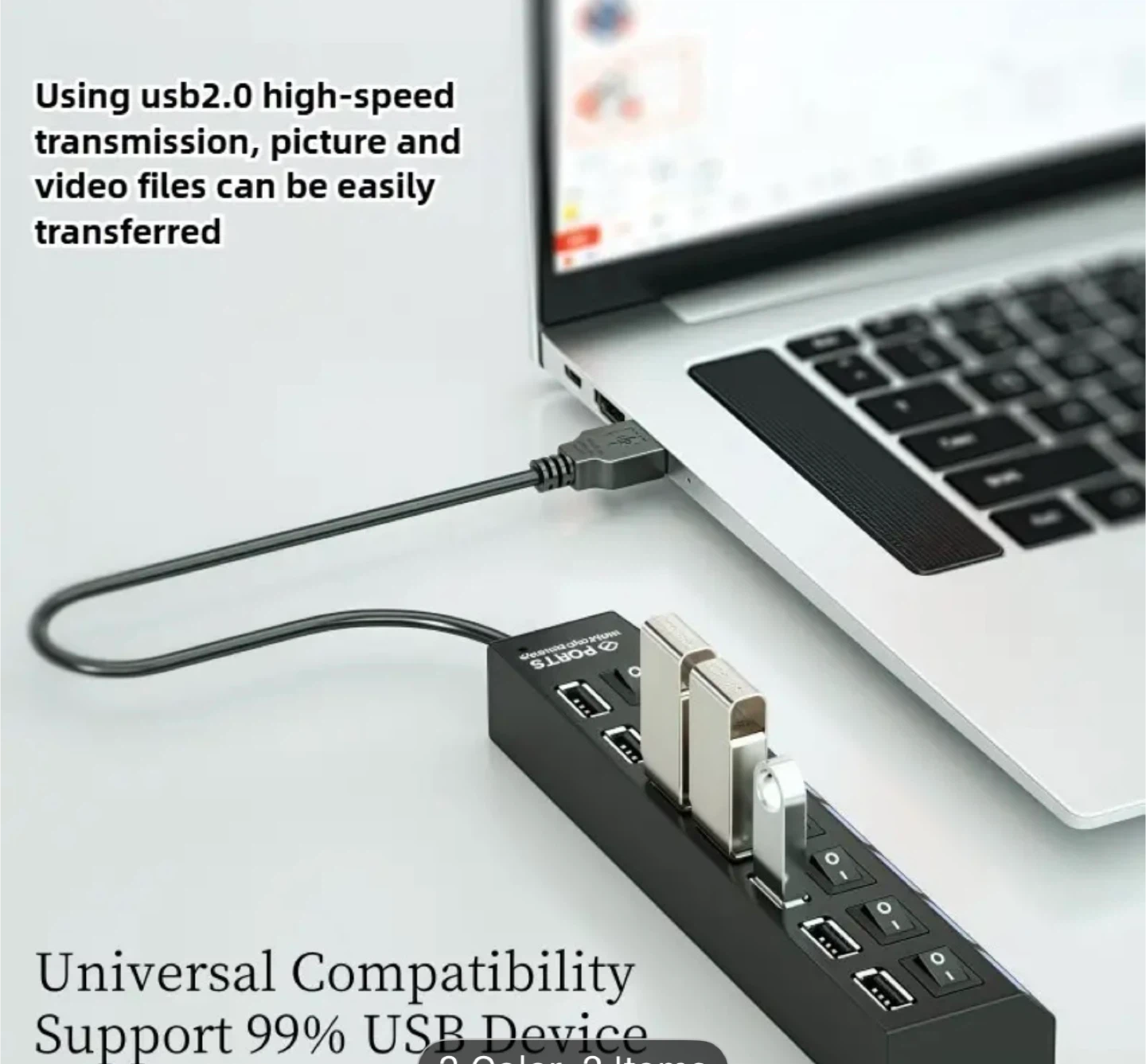 7 Ports USB 2.0 Hub with Individual Switches - photo 5