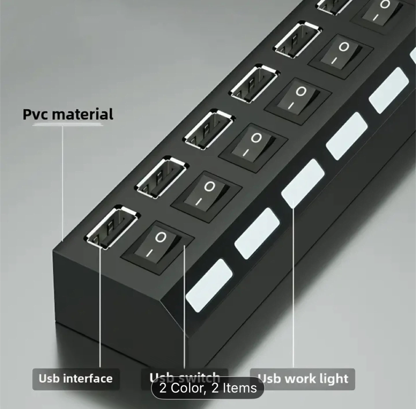 7 Ports USB 2.0 Hub with Individual Switches - photo 4