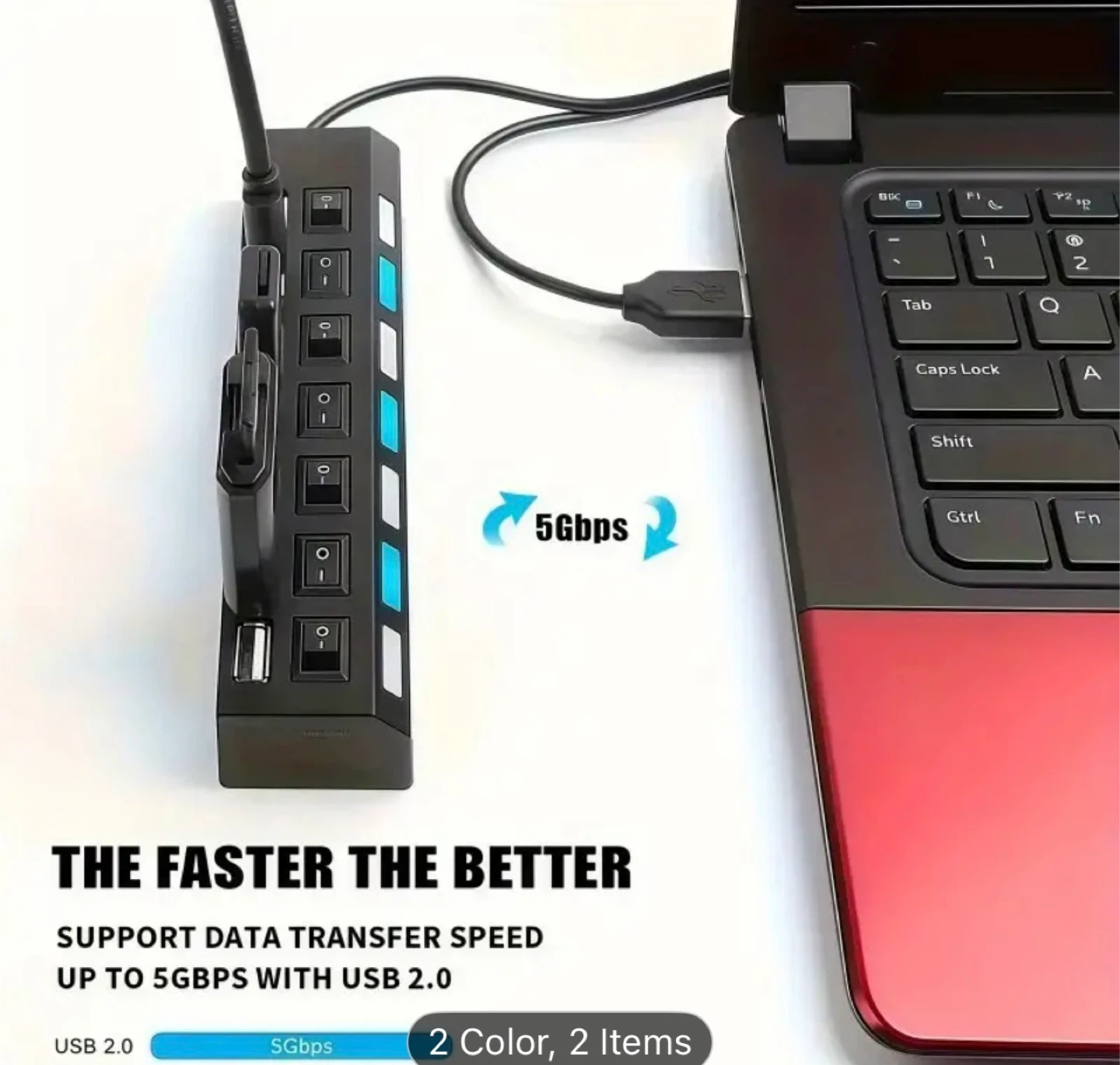 7 Ports USB 2.0 Hub with Individual Switches - photo 2
