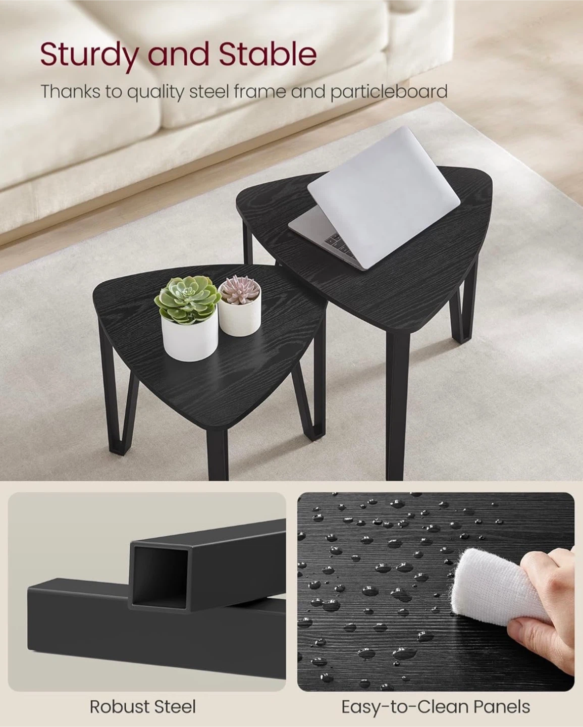 Black Nesting Tables - Side/End Tables - photo 2