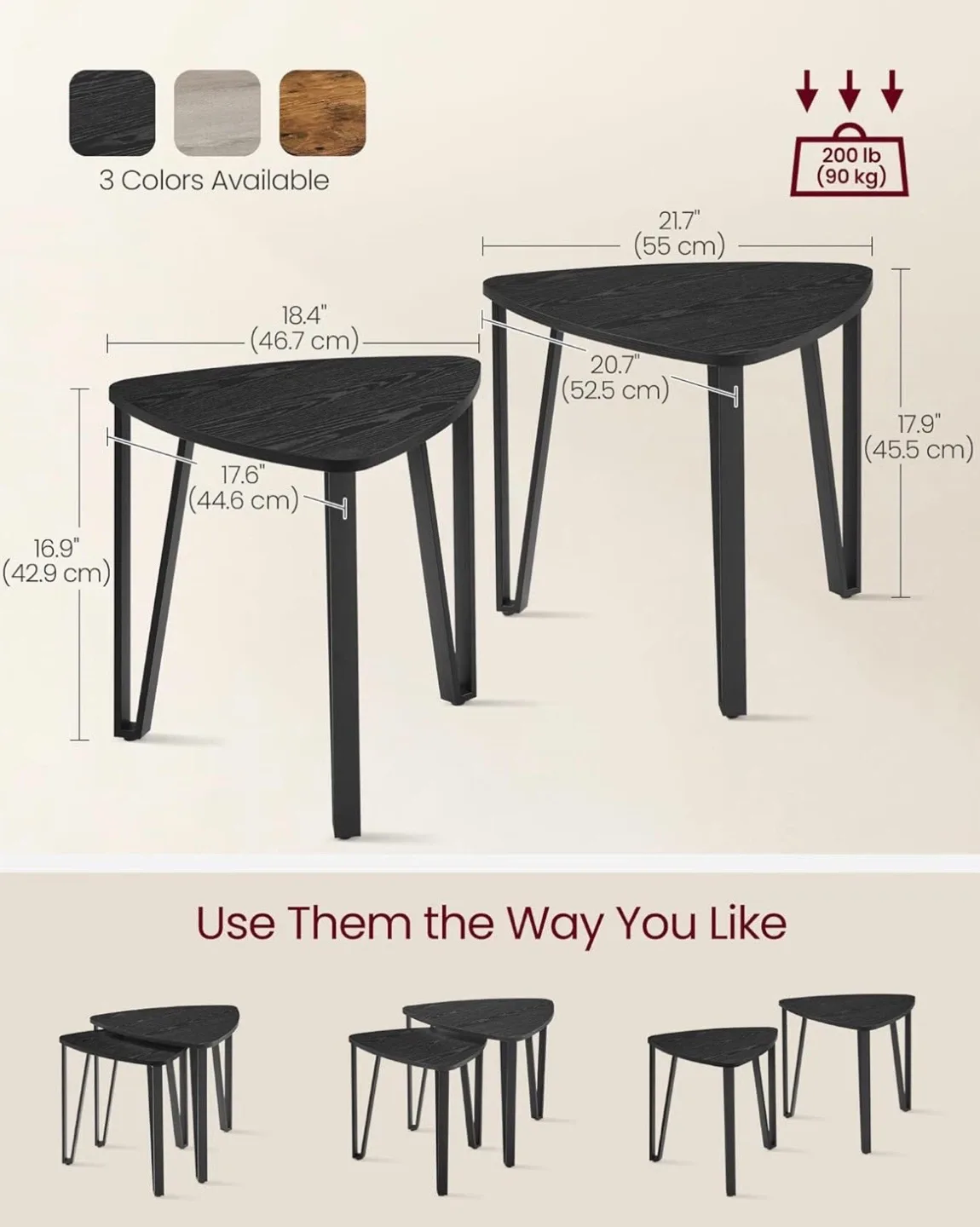 Black Nesting Tables - Side/End Tables image indicator(3)