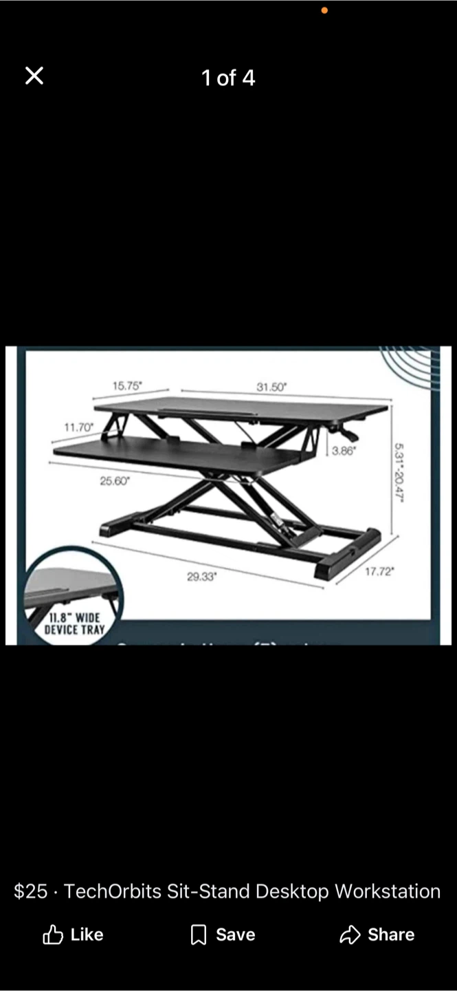 TechOrbits Sit-Stand Desktop Workstation