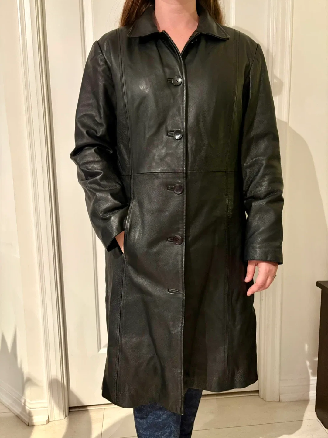 Fairweather Black Leather Coat - Size L image indicator(3)