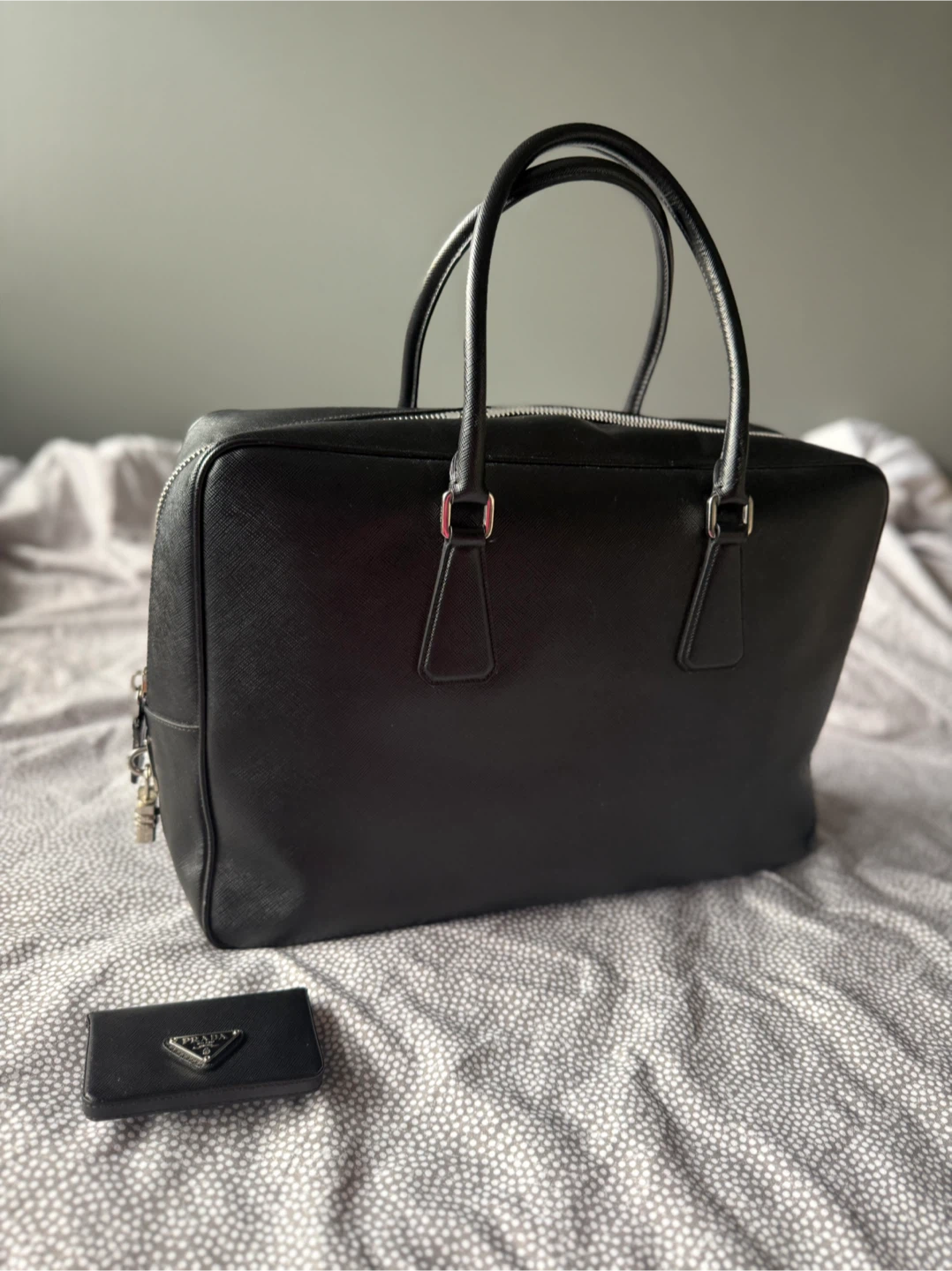 Prada Saffiano Leather Briefcase & Card Holder Set - photo 3