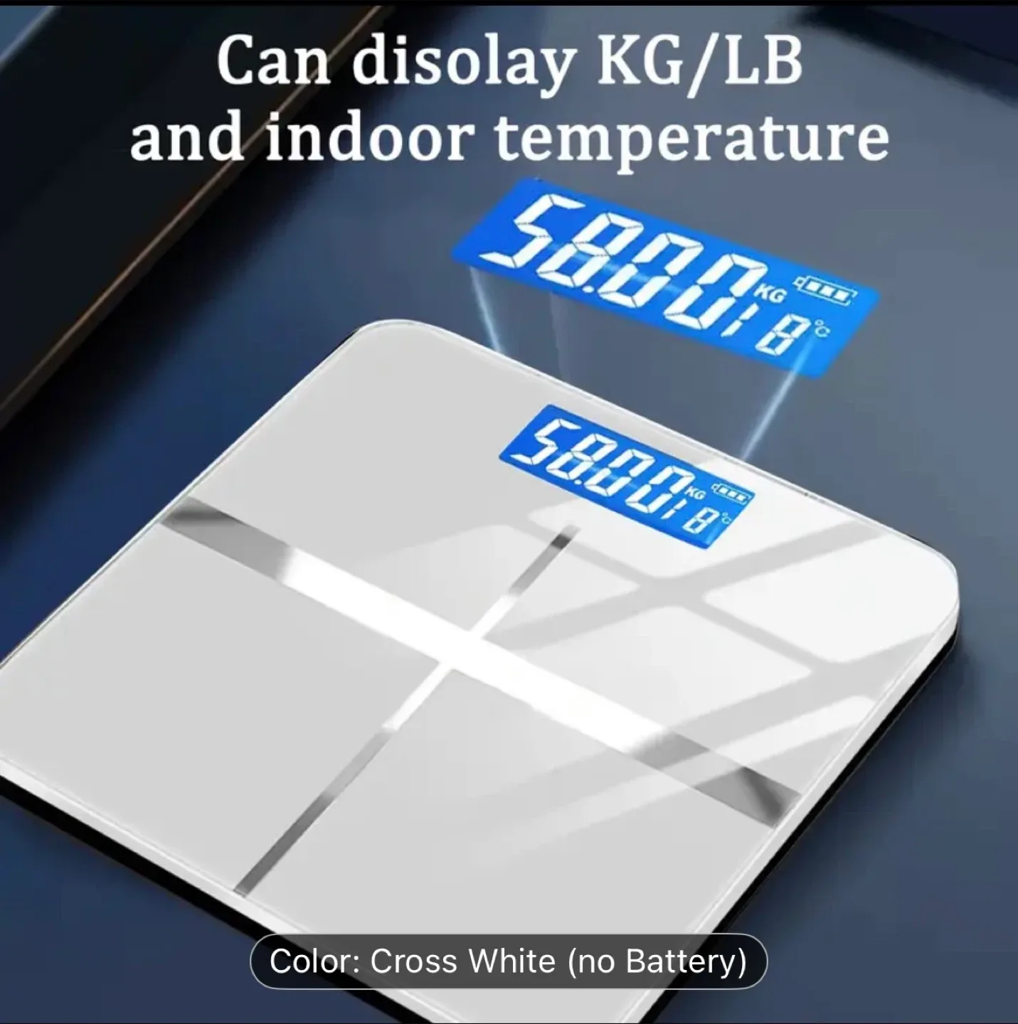 Digital Bathroom Scale - Lightweight & Portable (colour white)