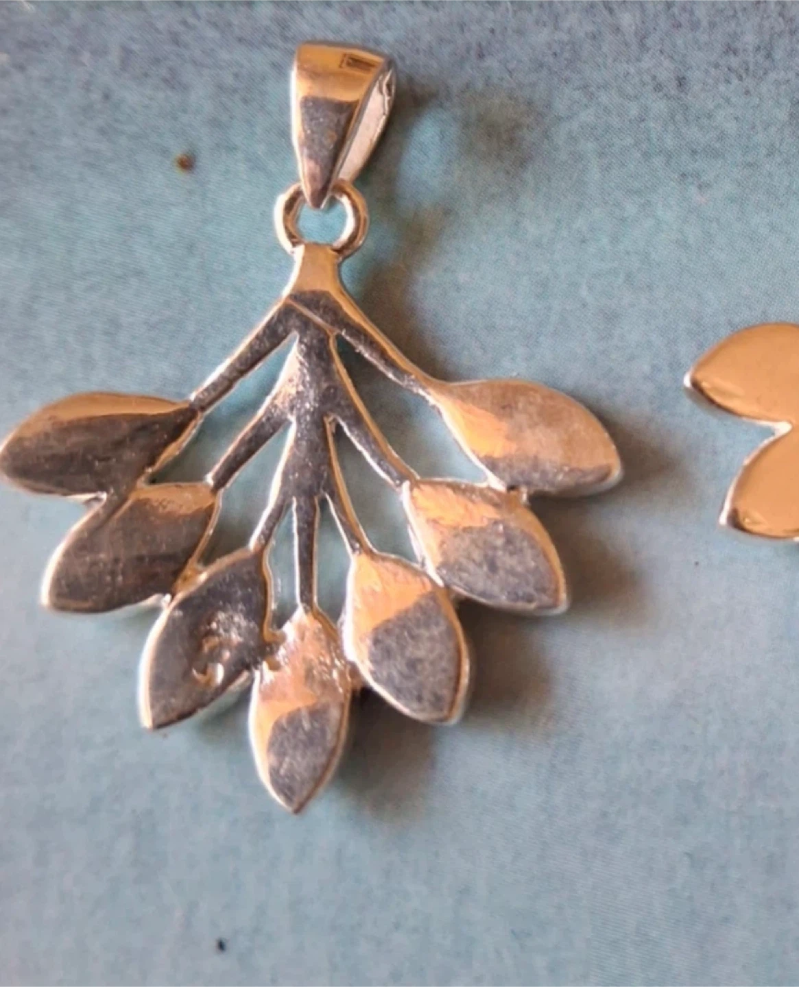 Abalone leaf pendant (silver stamped 925) - photo 3