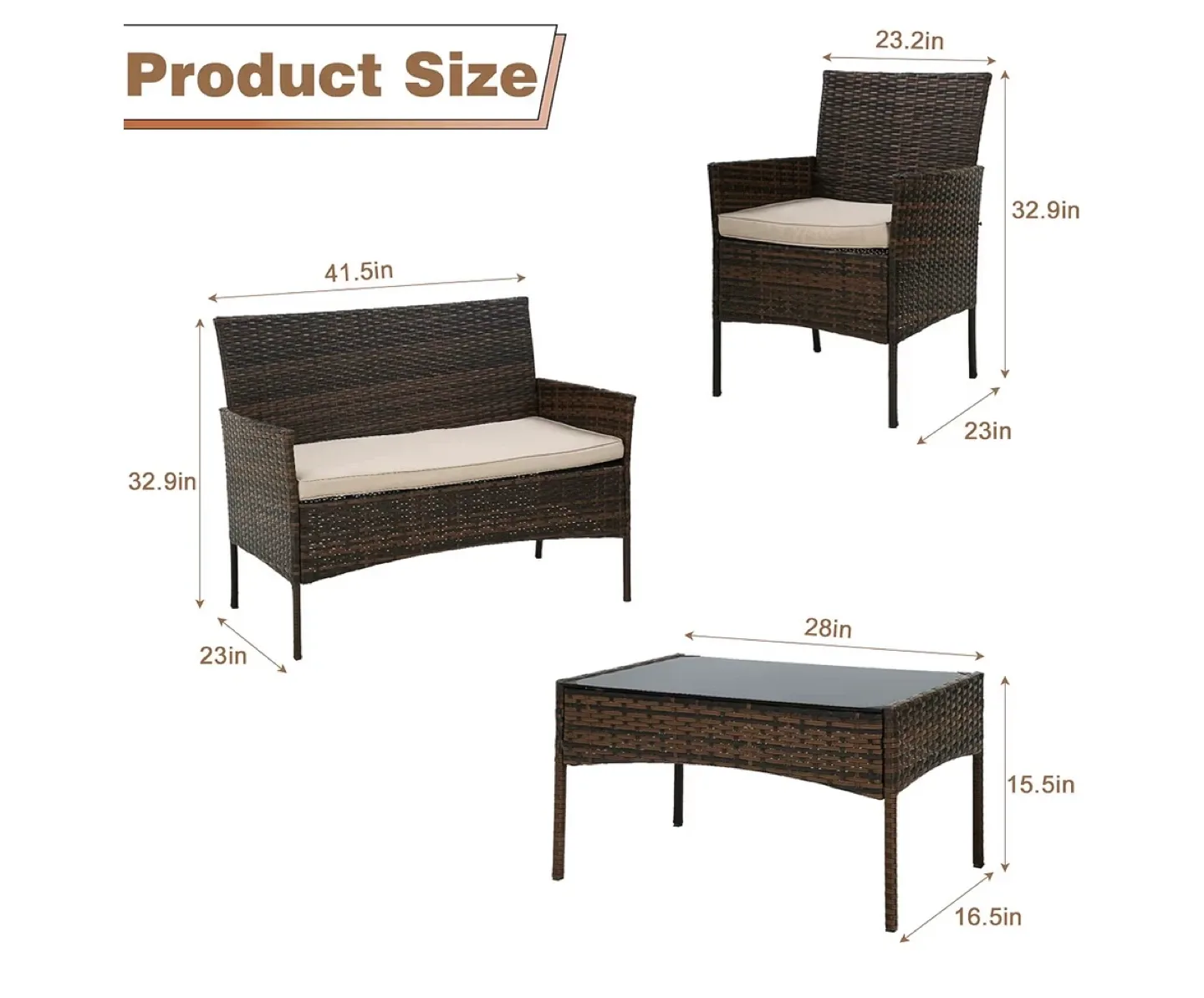 Wicker Patio Set - Loveseat, Chairs, Table image indicator(2)