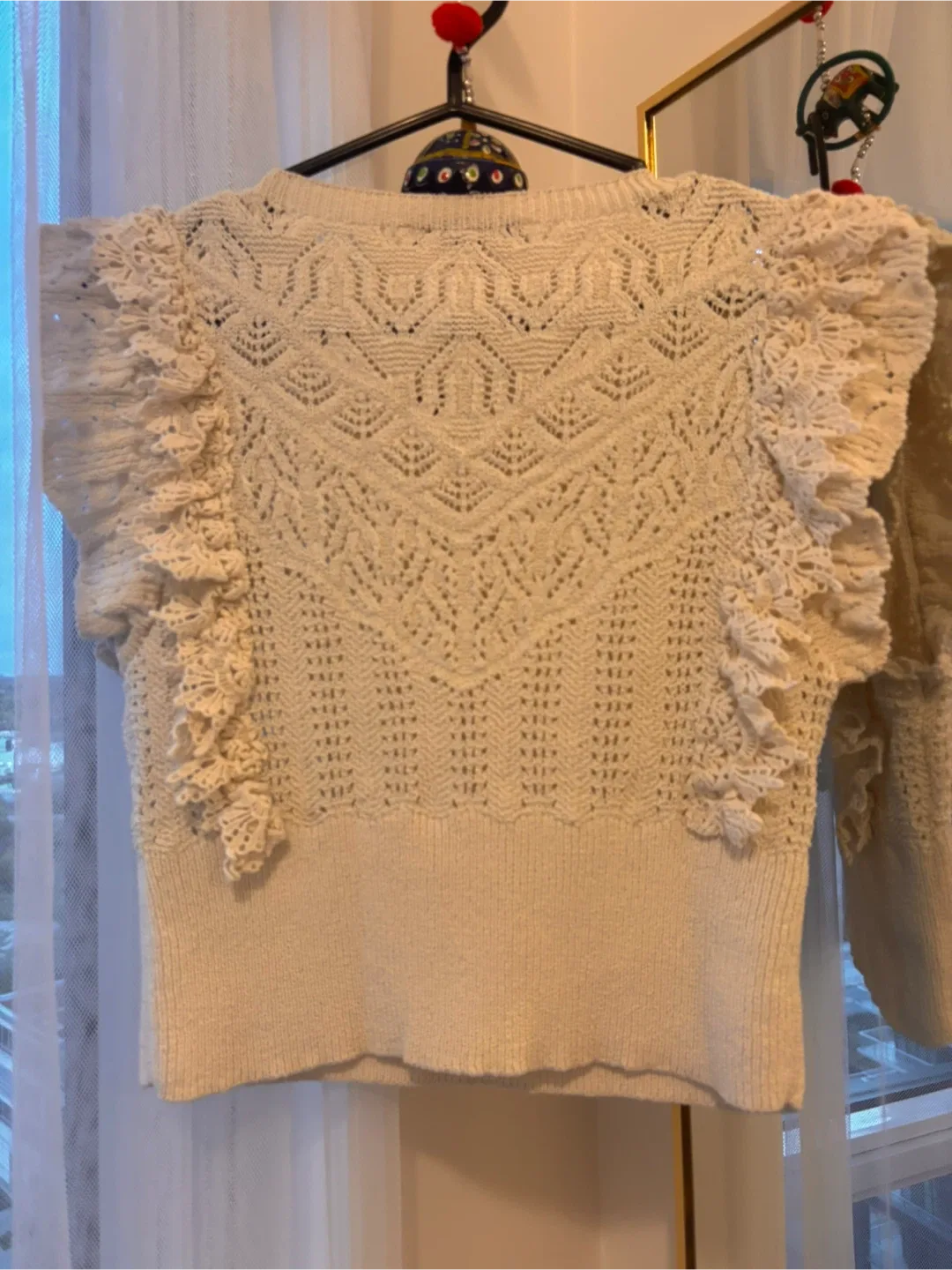 Zara Knit Top with Ruffle Sleeves image indicator(2)
