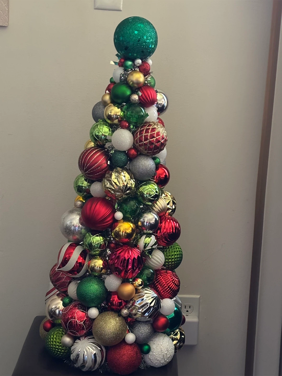 Christmas Ornament Tree - Red, Green, Gold