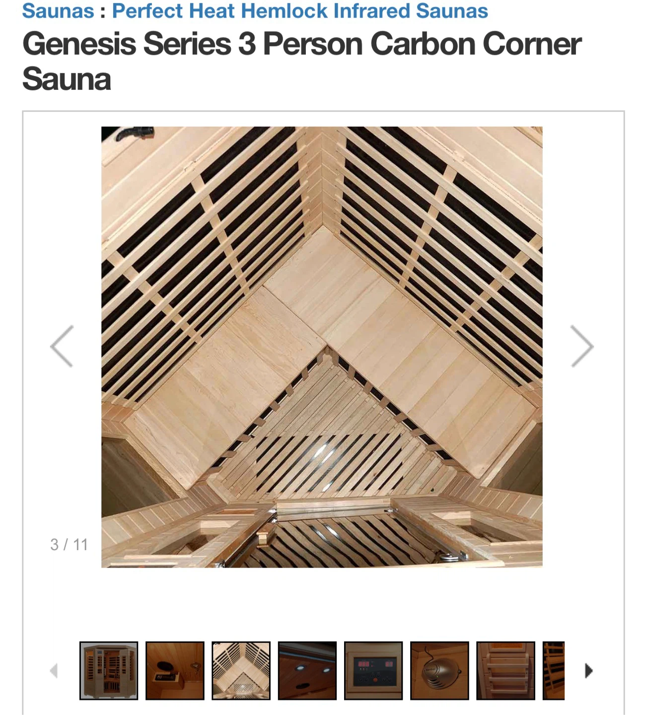 Genesis Series 3 Person Carbon Corner Sauna - photo 4