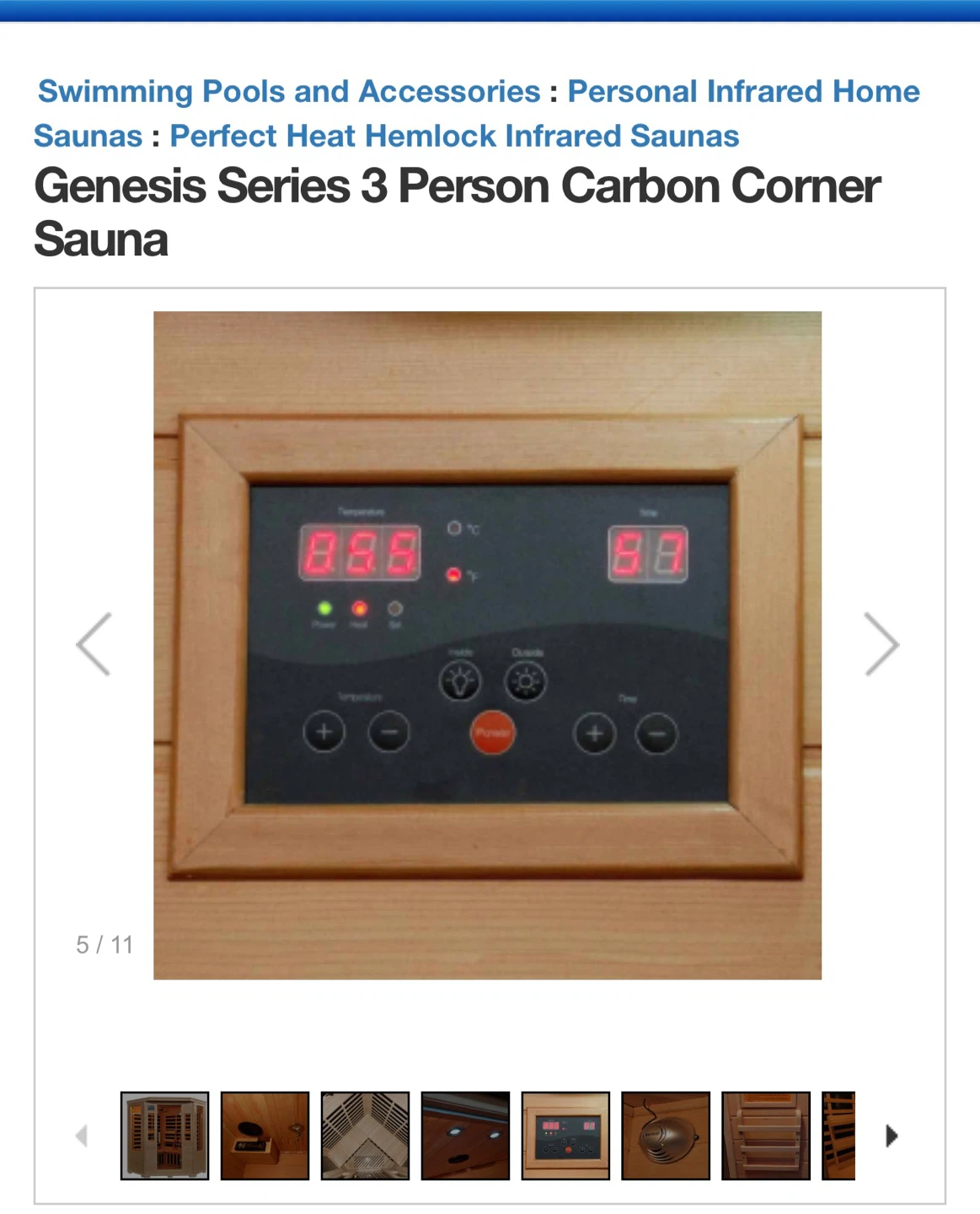 Genesis Series 3 Person Carbon Corner Sauna - photo 5