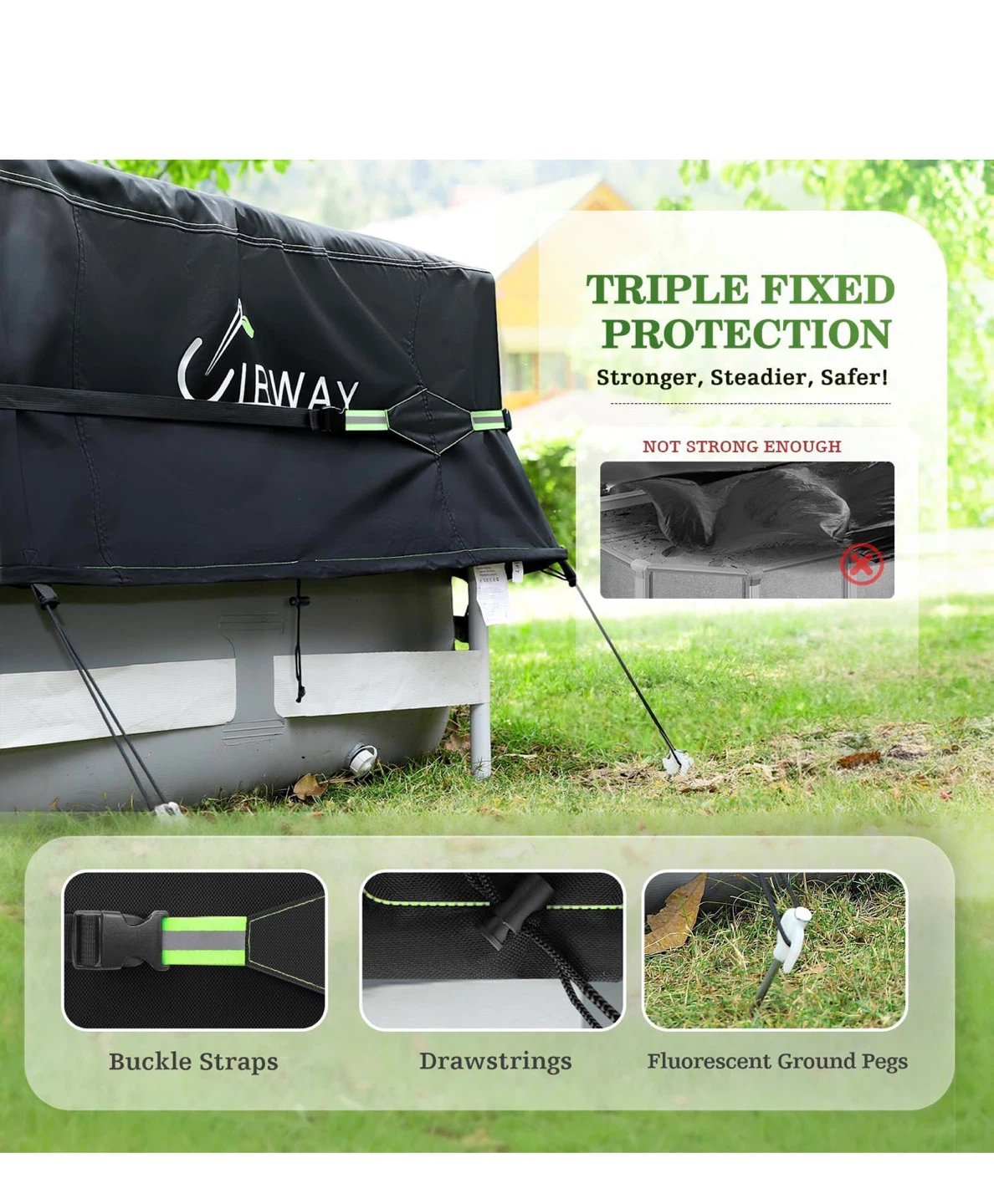 CIRWAY 21 Ft Round Pool Cover - Reflective Strips - photo 5