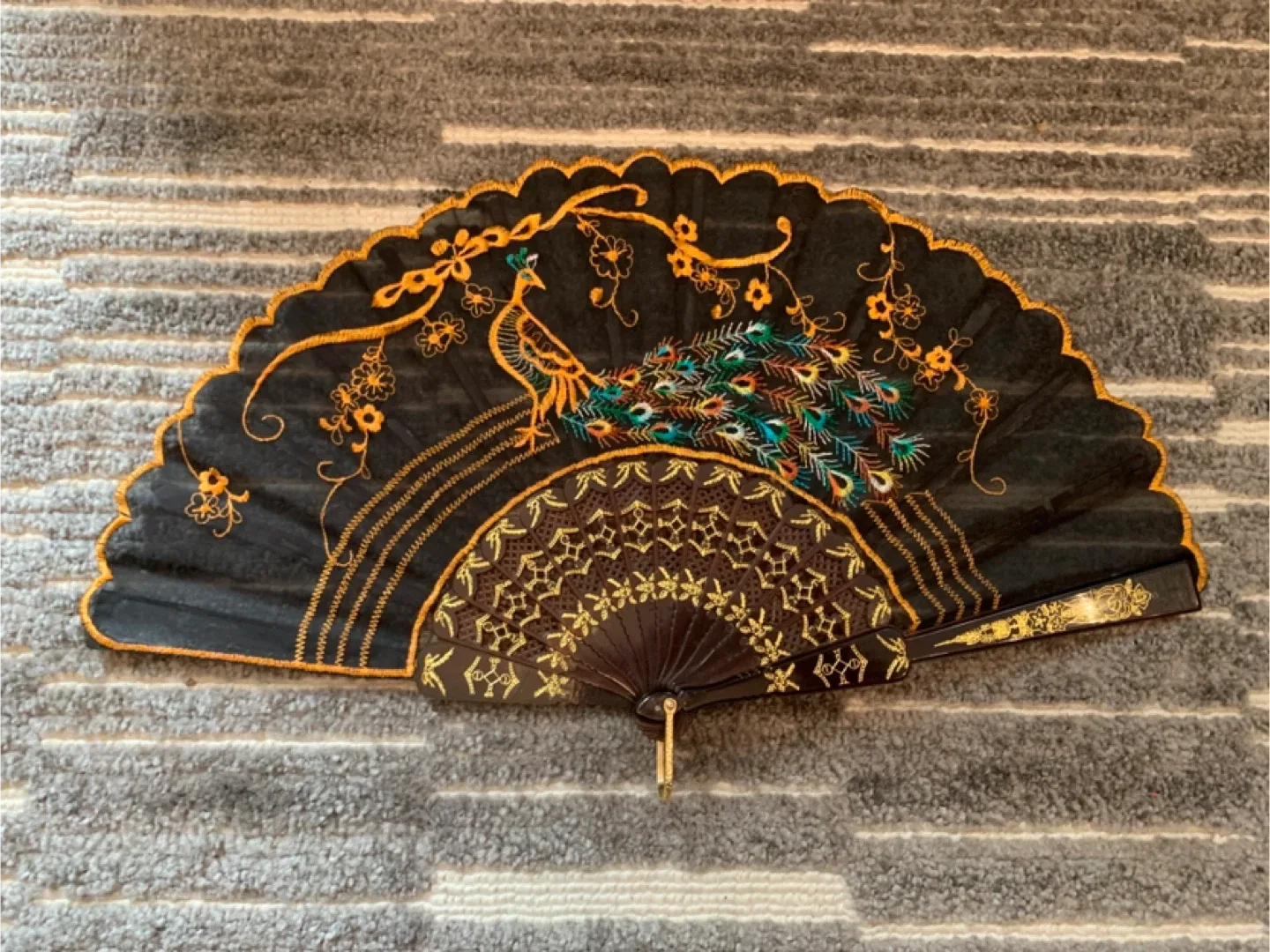 Embroidered Peacock Fan thumbnail