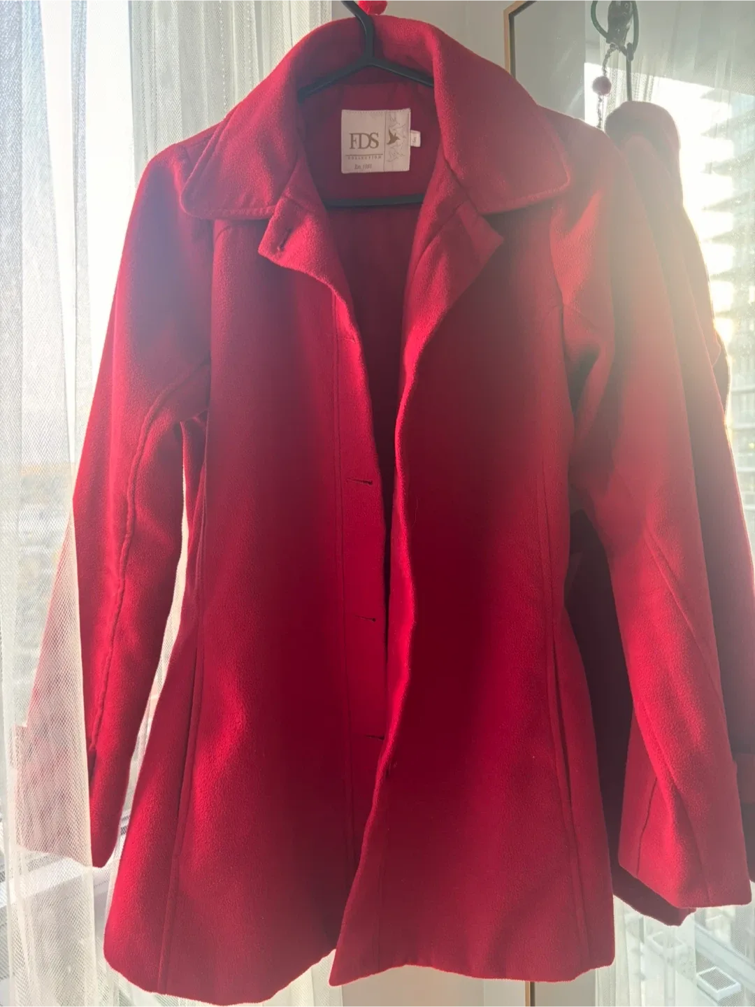 FDS Red Wool Blend Coat - Size S