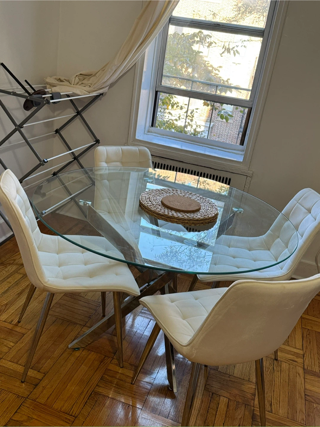 Glass Round Dining Table with 4 Chairs - photo 5