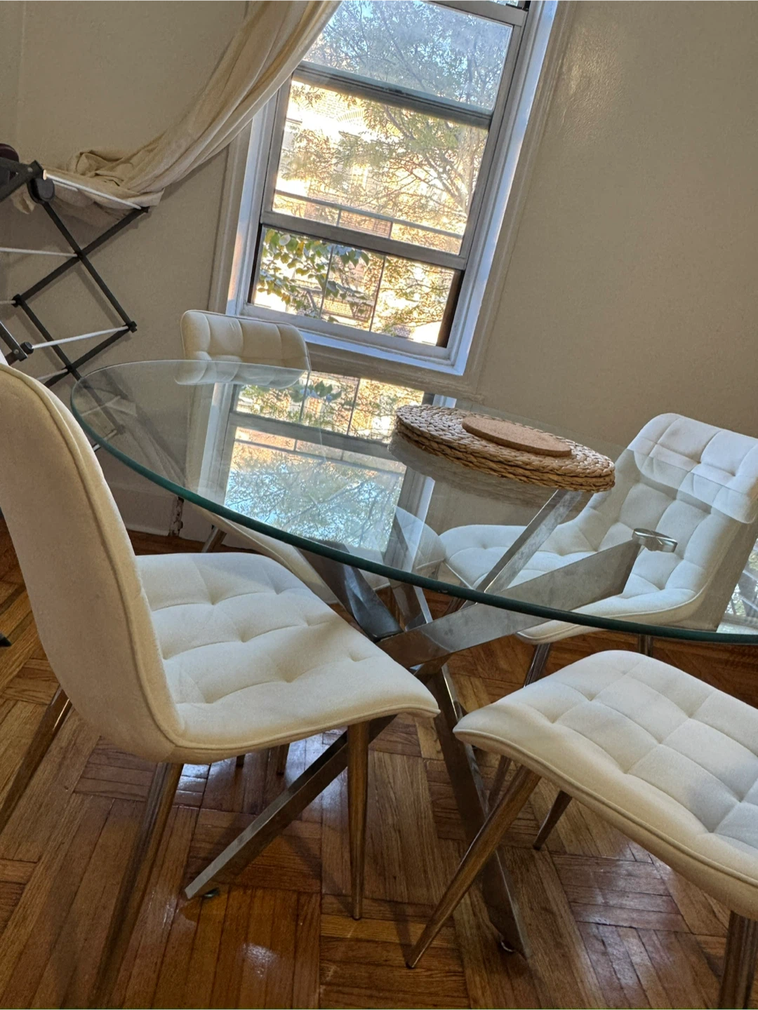 Glass Round Dining Table with 4 Chairs - photo 4