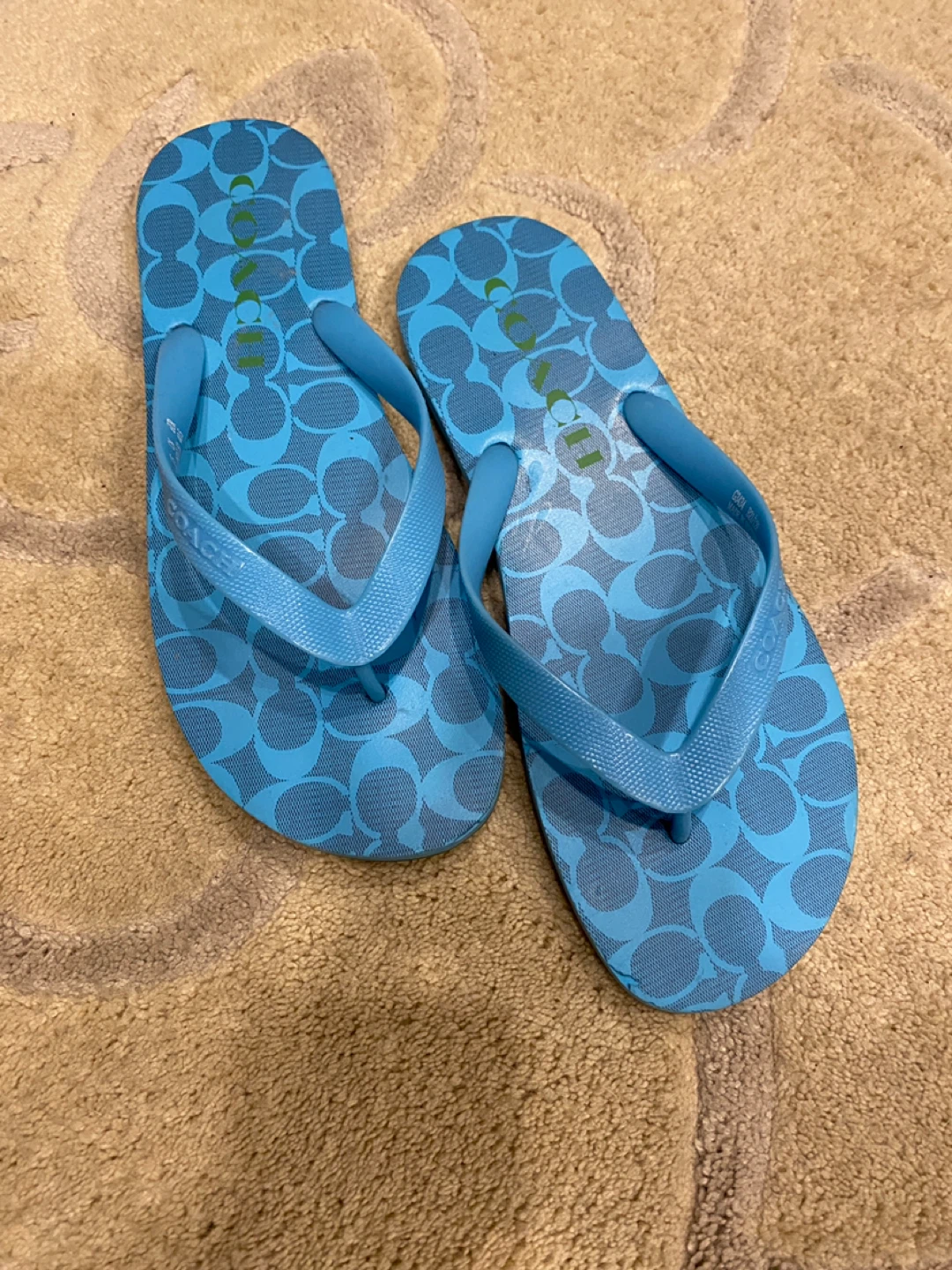 Coach Blue Flip Flops NEW - Size 10