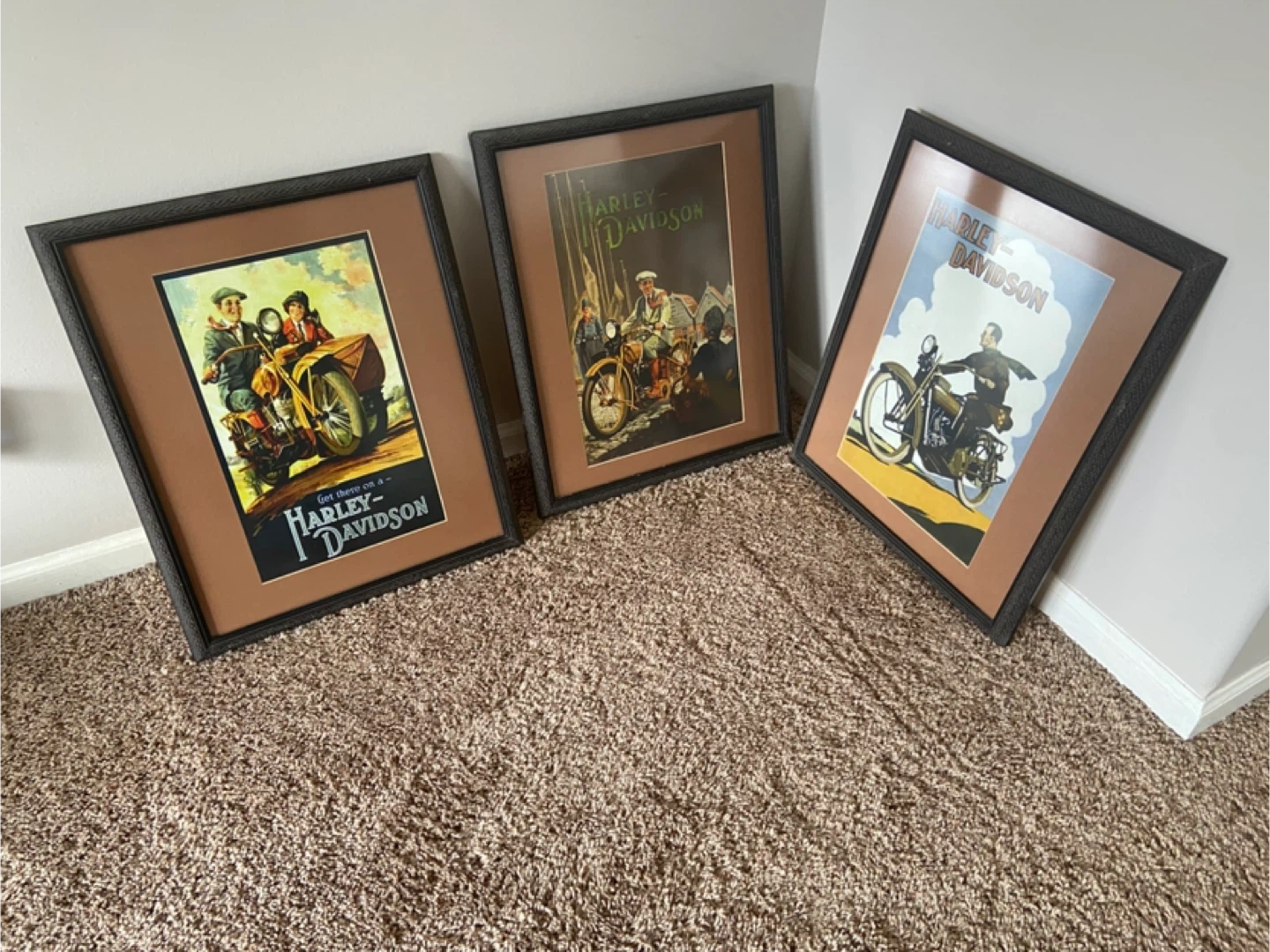 Harley-Davidson Framed Motorcycle Prints (Set of 3)