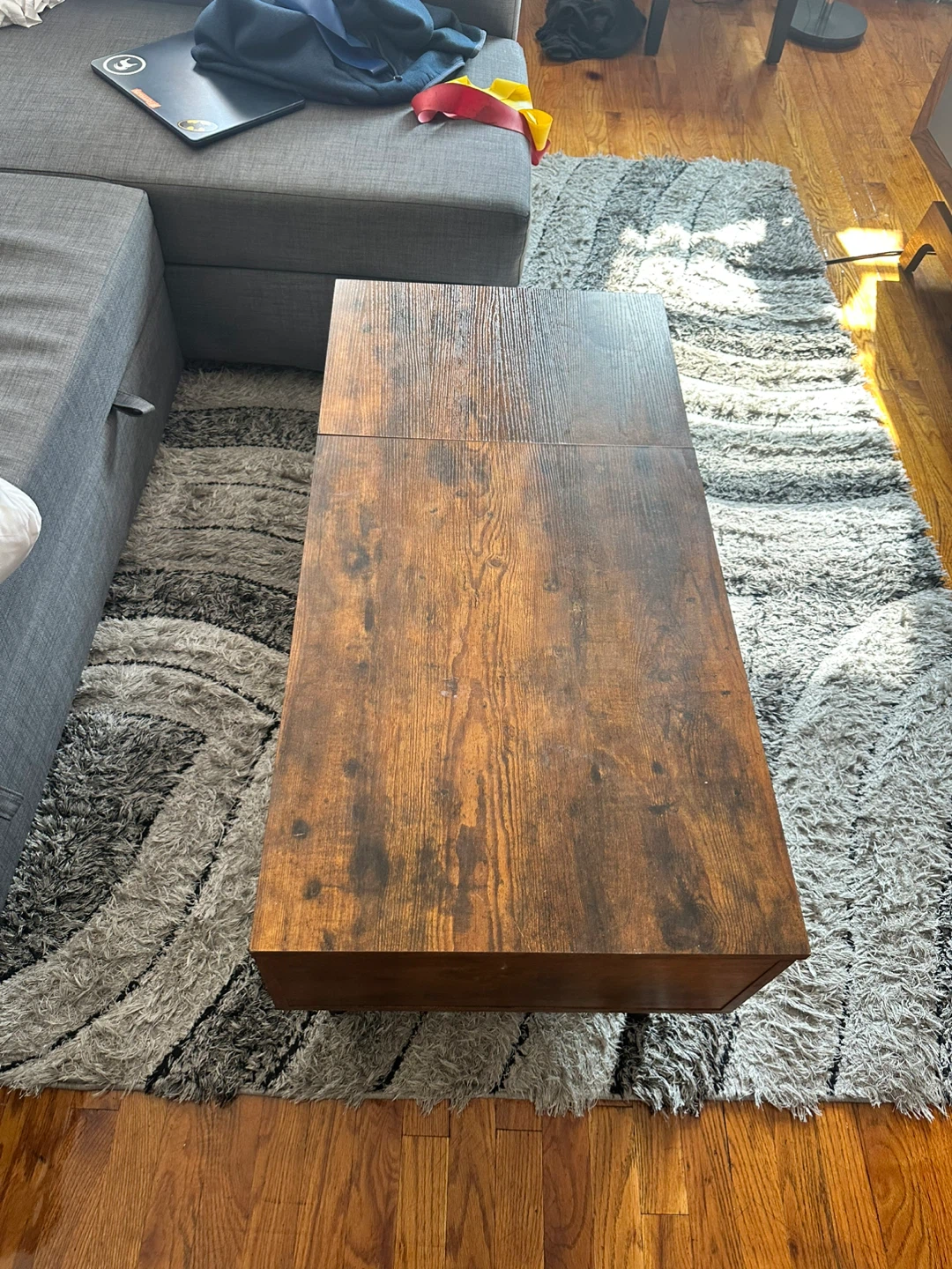 Irfaan Lift Top Extendable Coffee Table - Brown - photo 4
