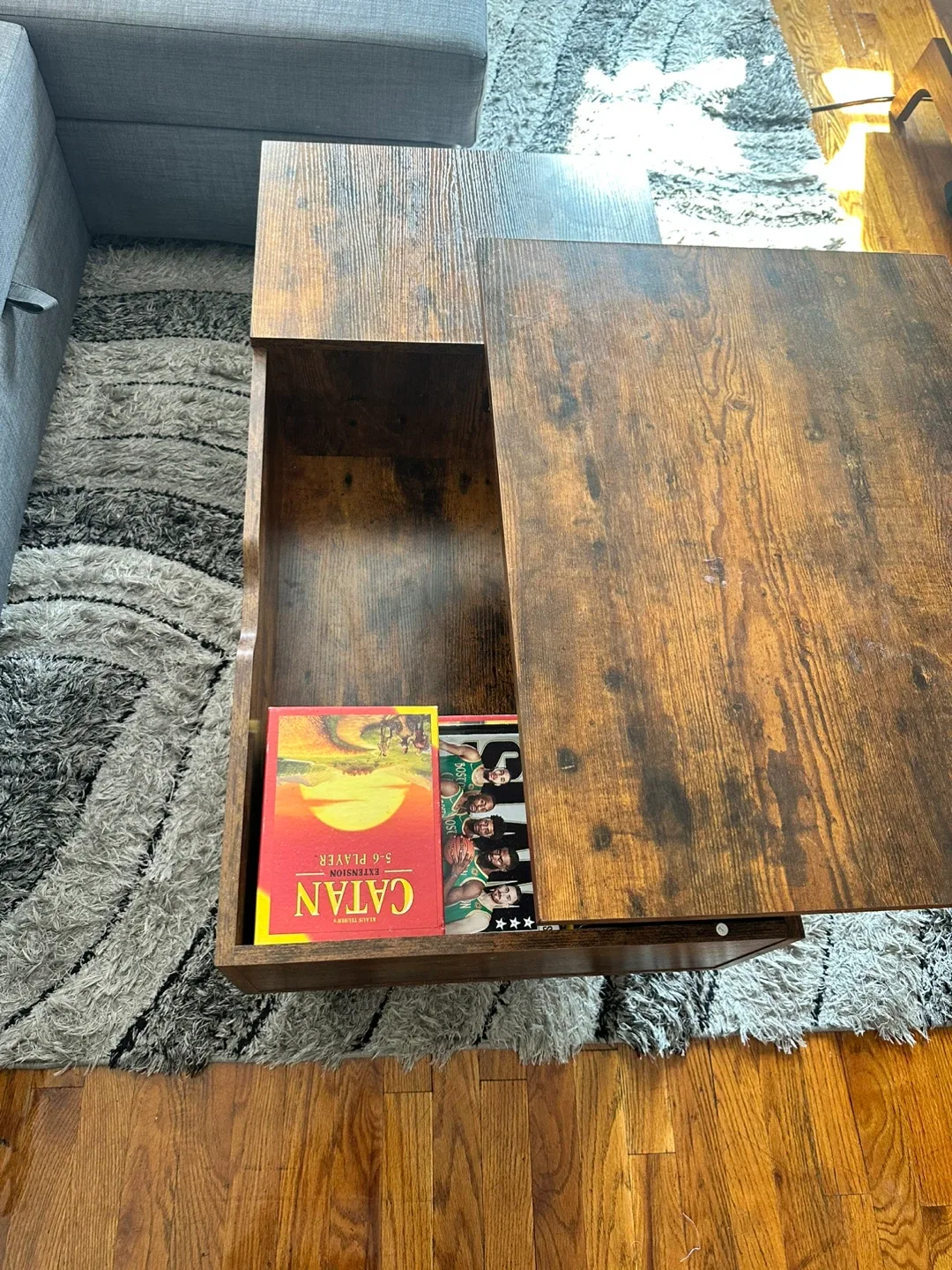 Irfaan Lift Top Extendable Coffee Table - Brown image indicator(3)