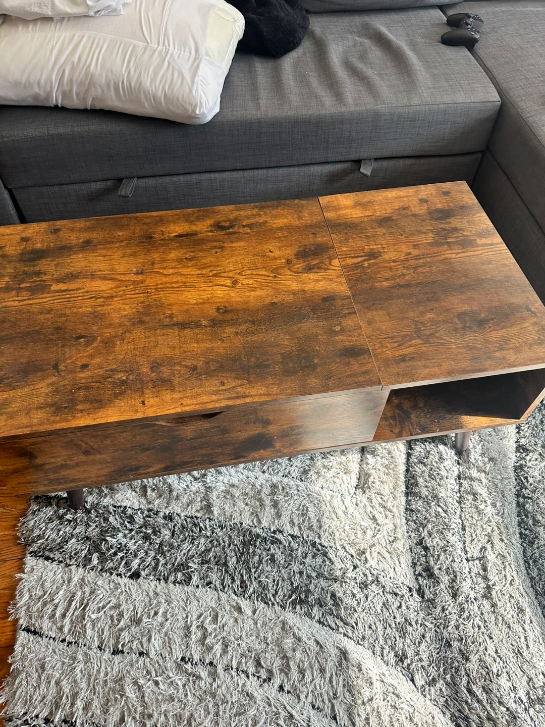 Irfaan Lift Top Extendable Coffee Table - Brown - photo 5