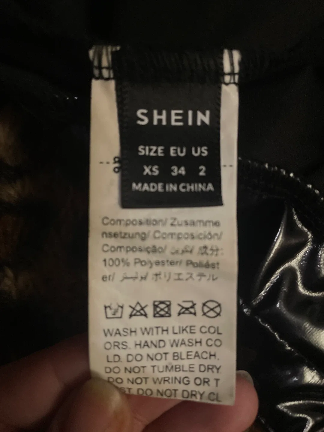 Black leather mini skirt image indicator(6)