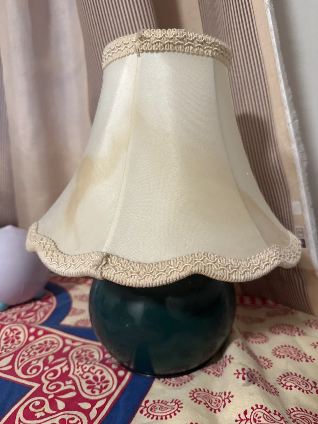 Small Table Lamp with Green Base