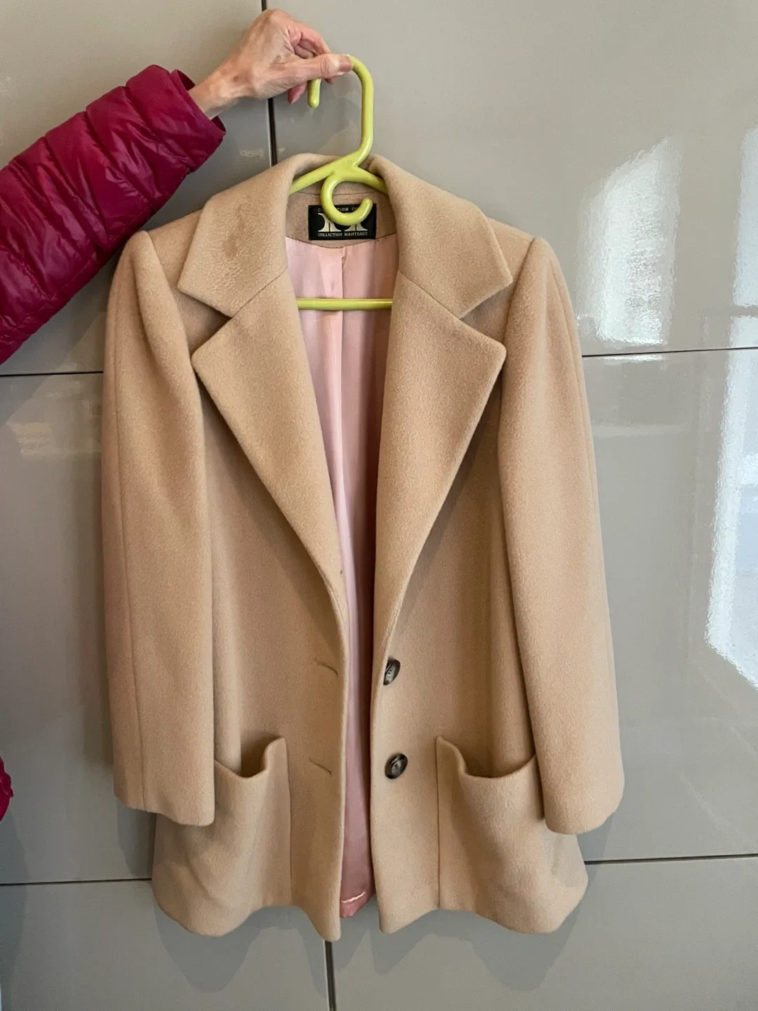 Doncaster Heather Beige Wool Blend Coat - Size Small thumbnail
