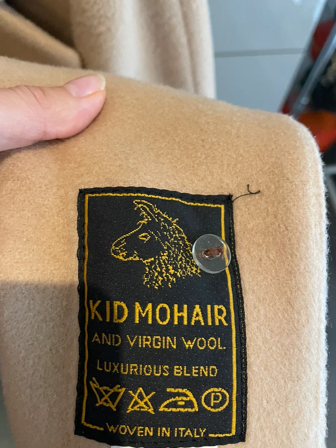 Doncaster Heather Beige Wool Blend Coat - Size Small image indicator(3)