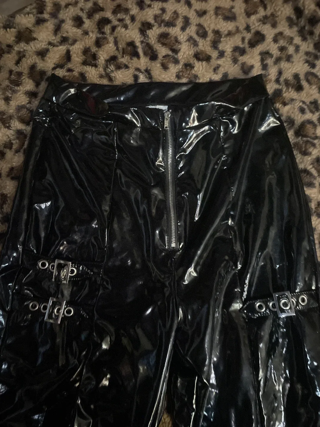 shiny faux leather pants image indicator(3)