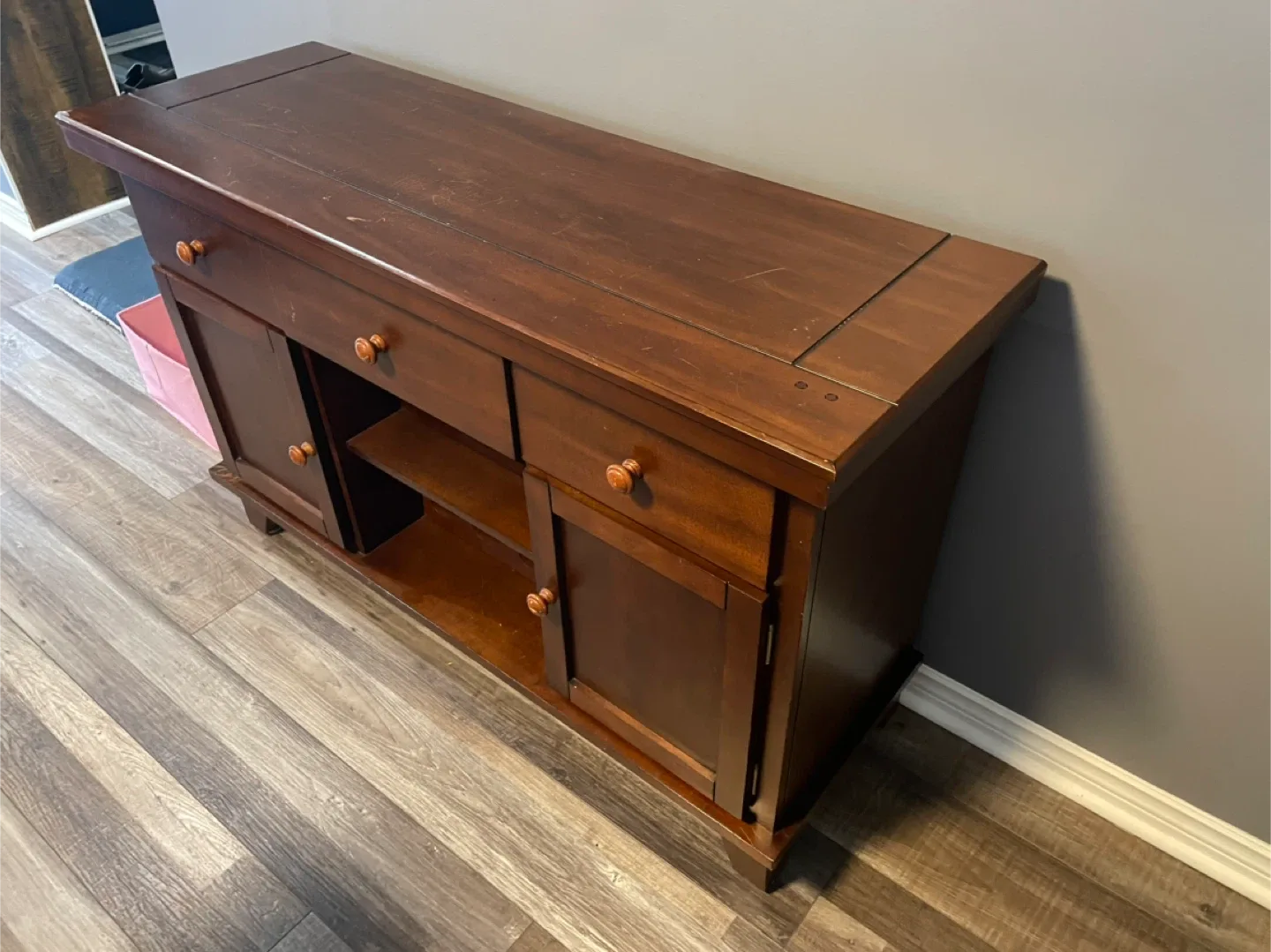 Wooden Dining Room set with Chairs and serving table image indicator(2)