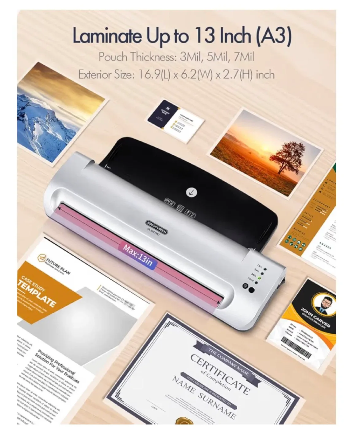 Sinopuren 13-Inch Thermal Laminator image indicator(5)