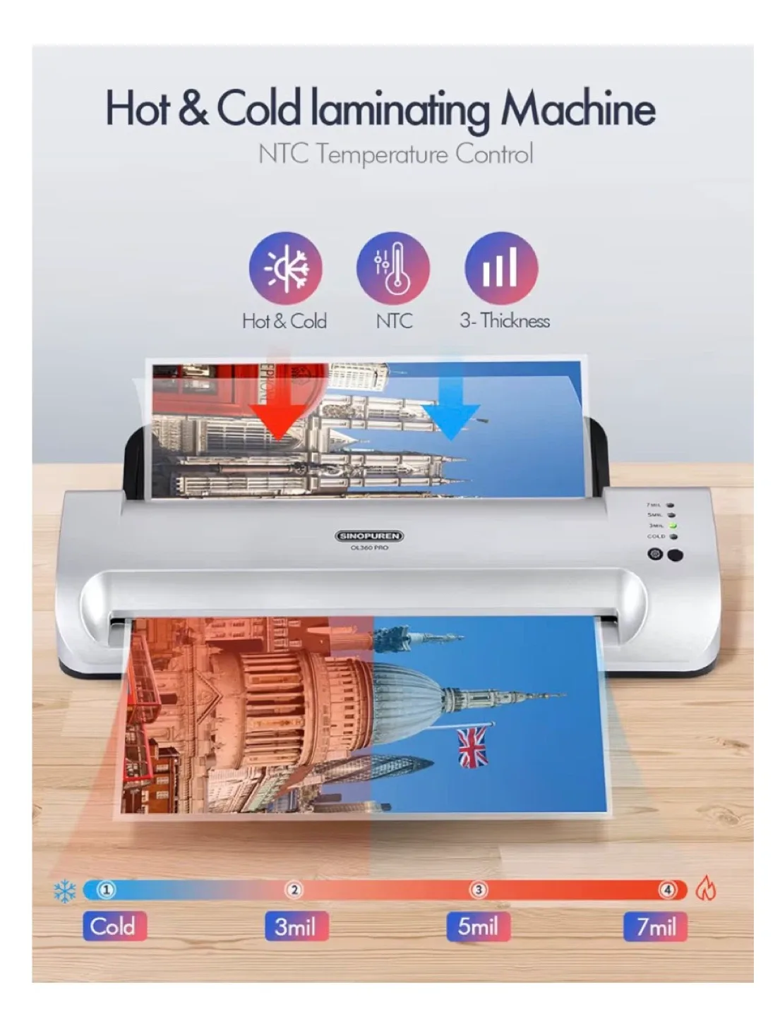 Sinopuren 13-Inch Thermal Laminator image indicator(8)