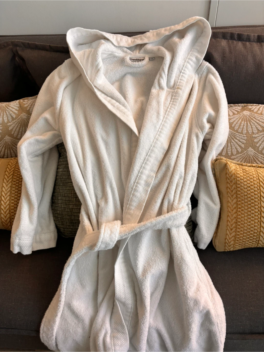 Crate & Barrel White Bath Robe - L/XL