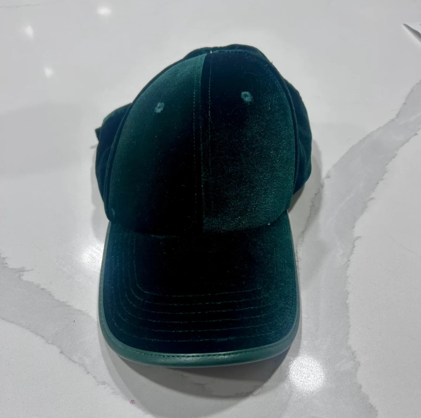 Free People Green Velvet Baseball Cap image indicator(3)