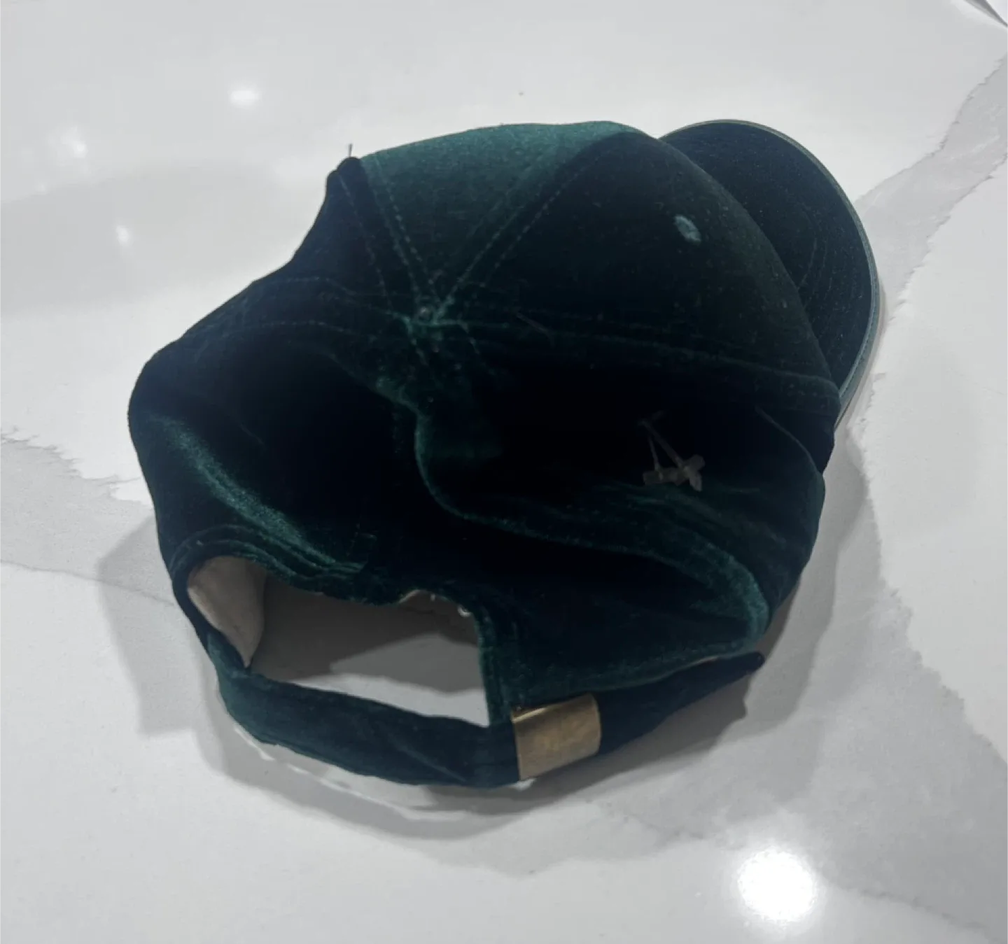 Free People Green Velvet Baseball Cap image indicator(2)