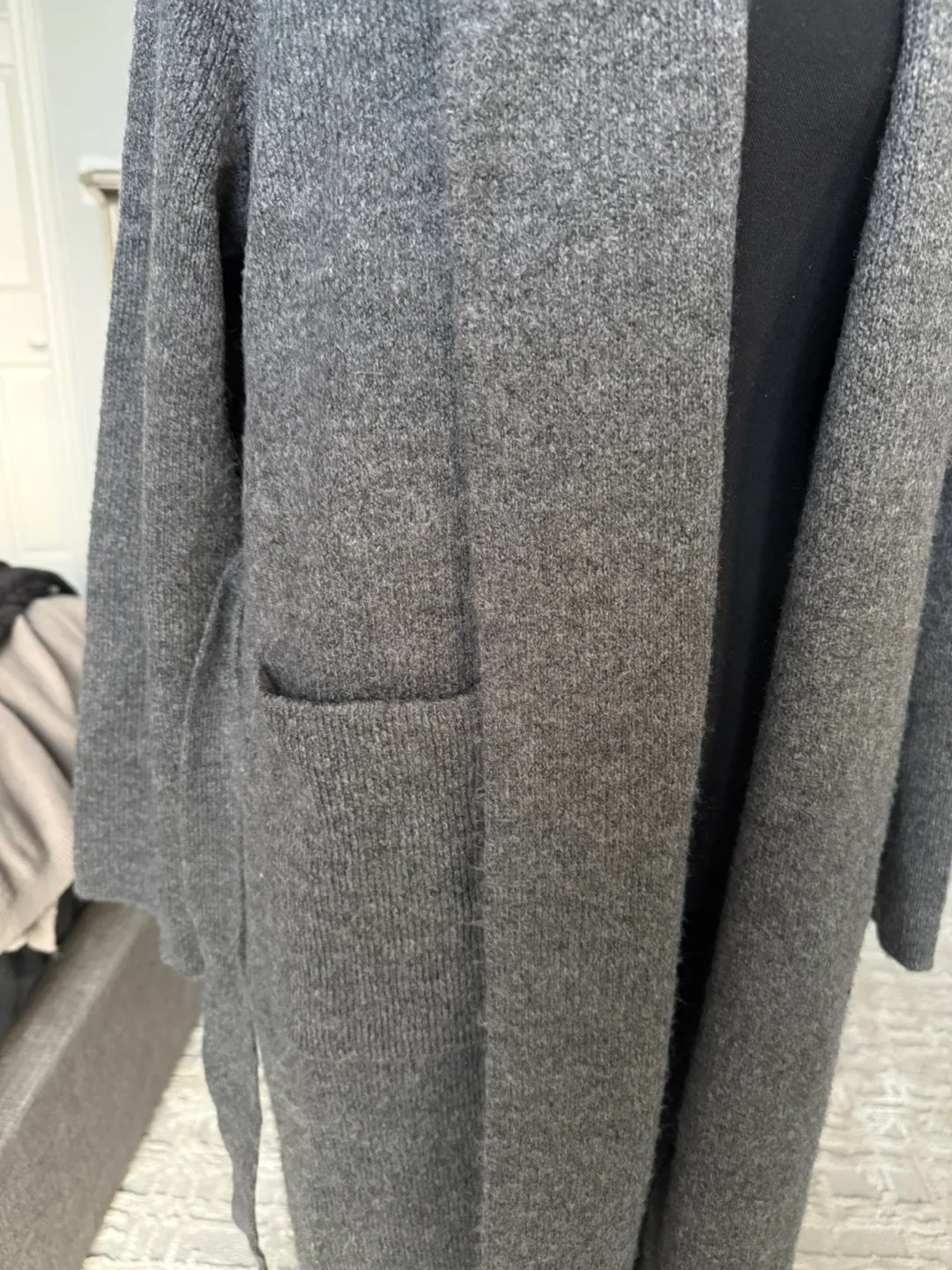 Grey coat cardigan image indicator(2)