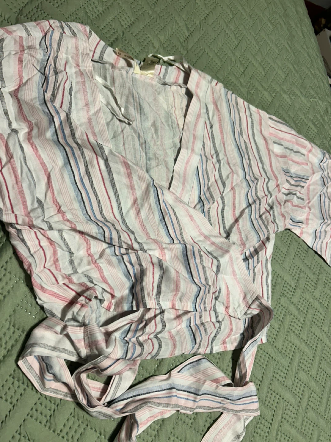 Japna Striped Wrap Top - Size XS - photo 3