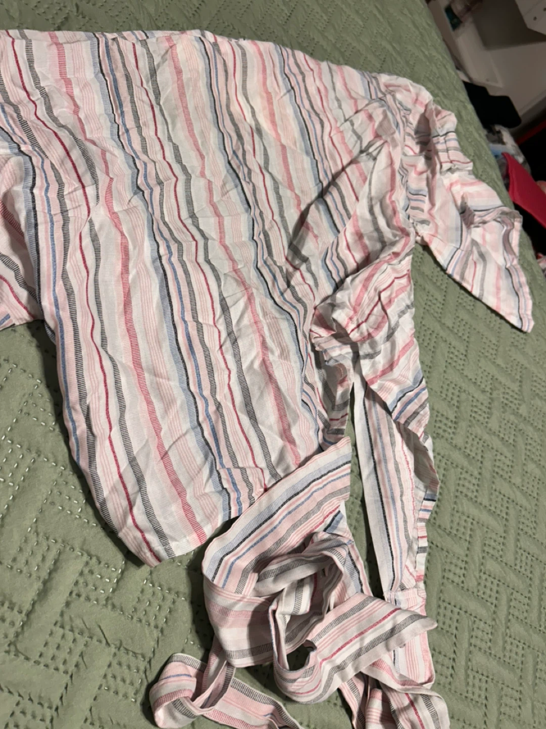 Japna Striped Wrap Top - Size XS