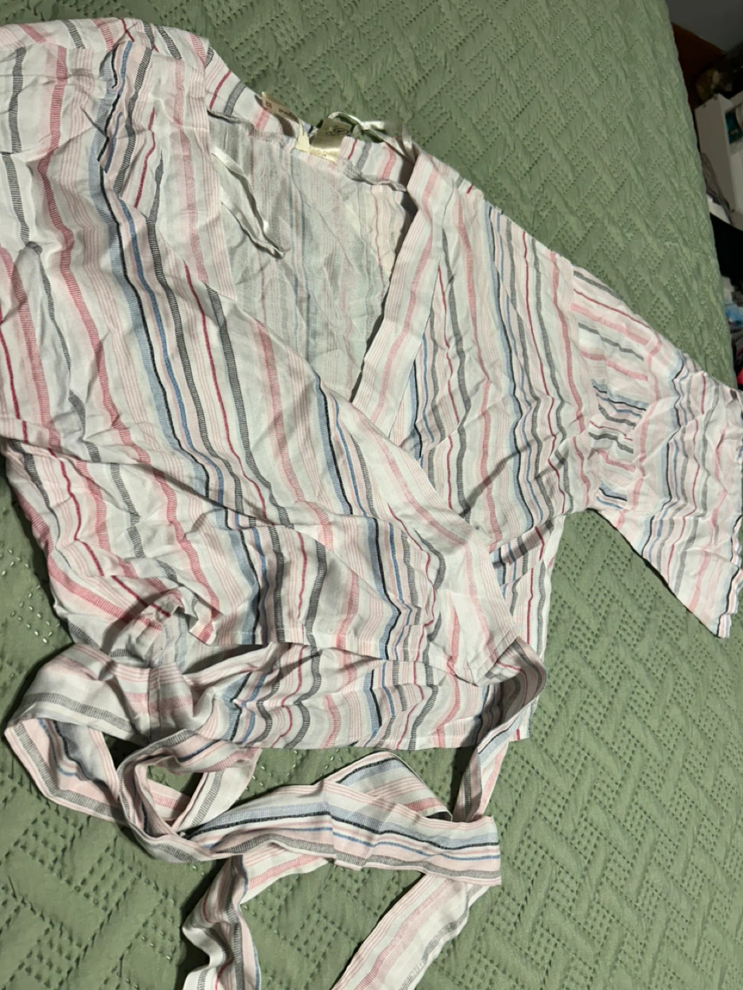 Japna Striped Wrap Top - Size XS - photo 4