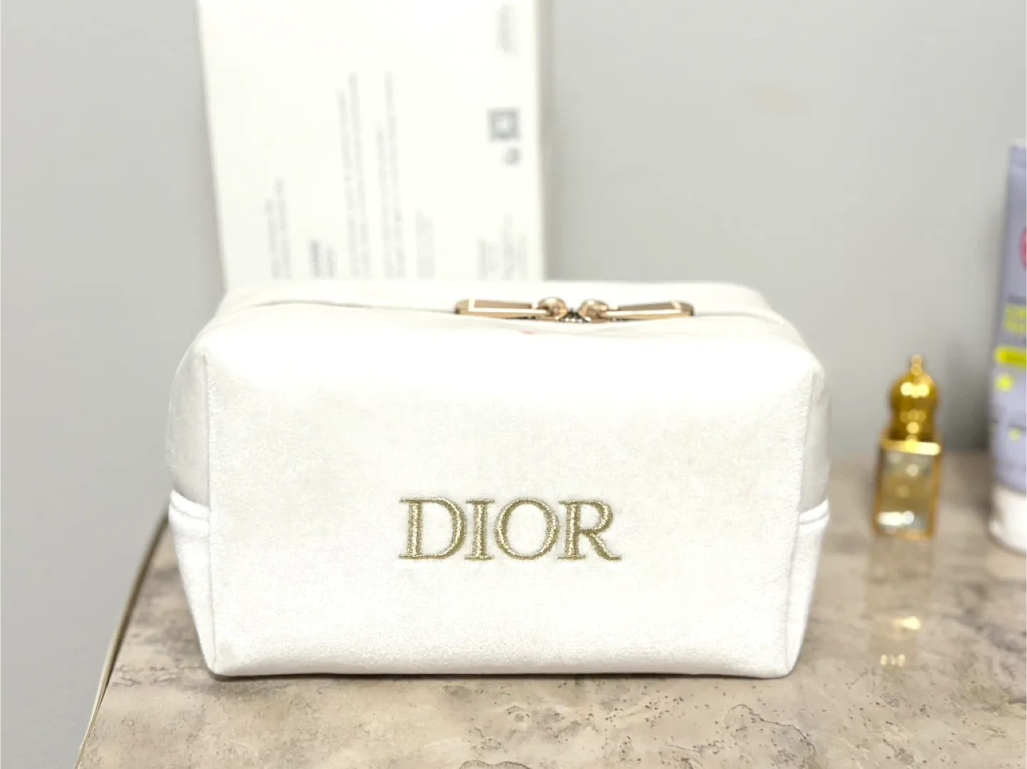 Dior White Cosmetic Pouch thumbnail