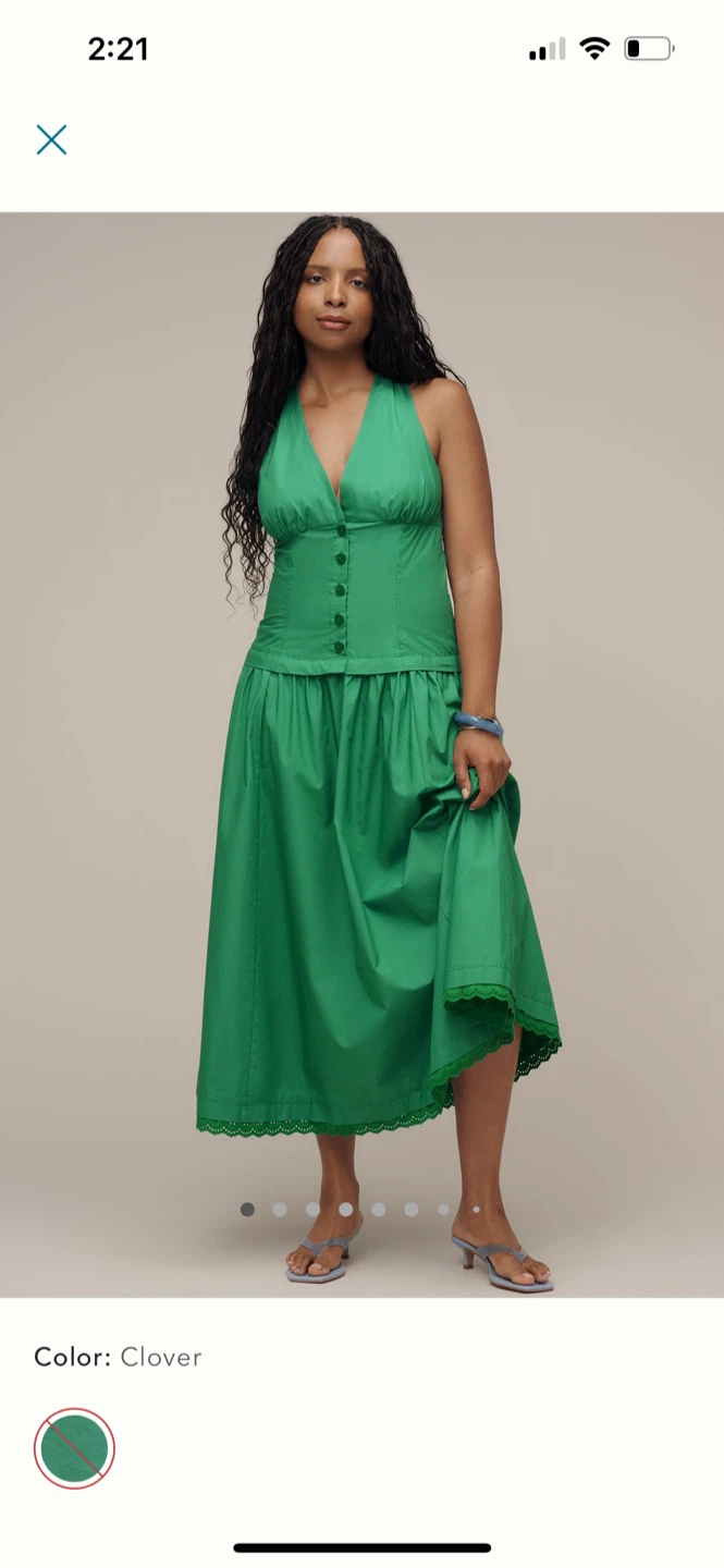 BNWT Anthropologie Maeve Cotton Halter Drop Waist Dress XS P - photo 3