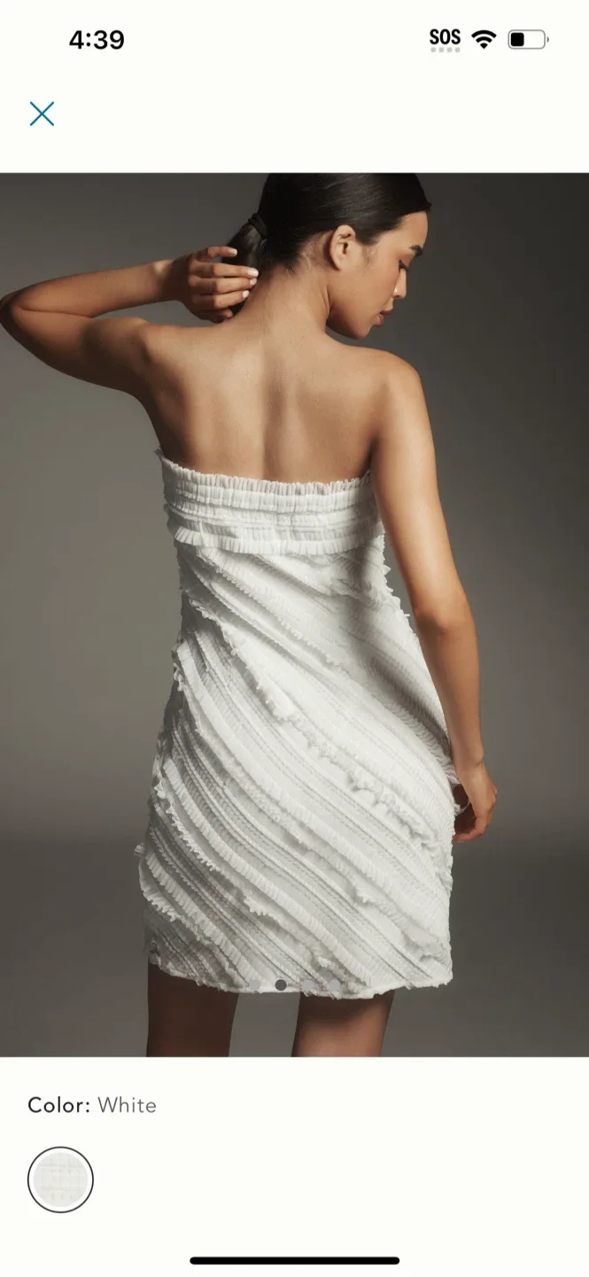 BNWT Anthropologie Strapless Textured Fitted Mini Dress XS image indicator(2)