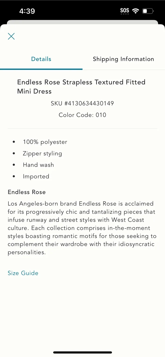 BNWT Anthropologie Strapless Textured Fitted Mini Dress XS image indicator(5)