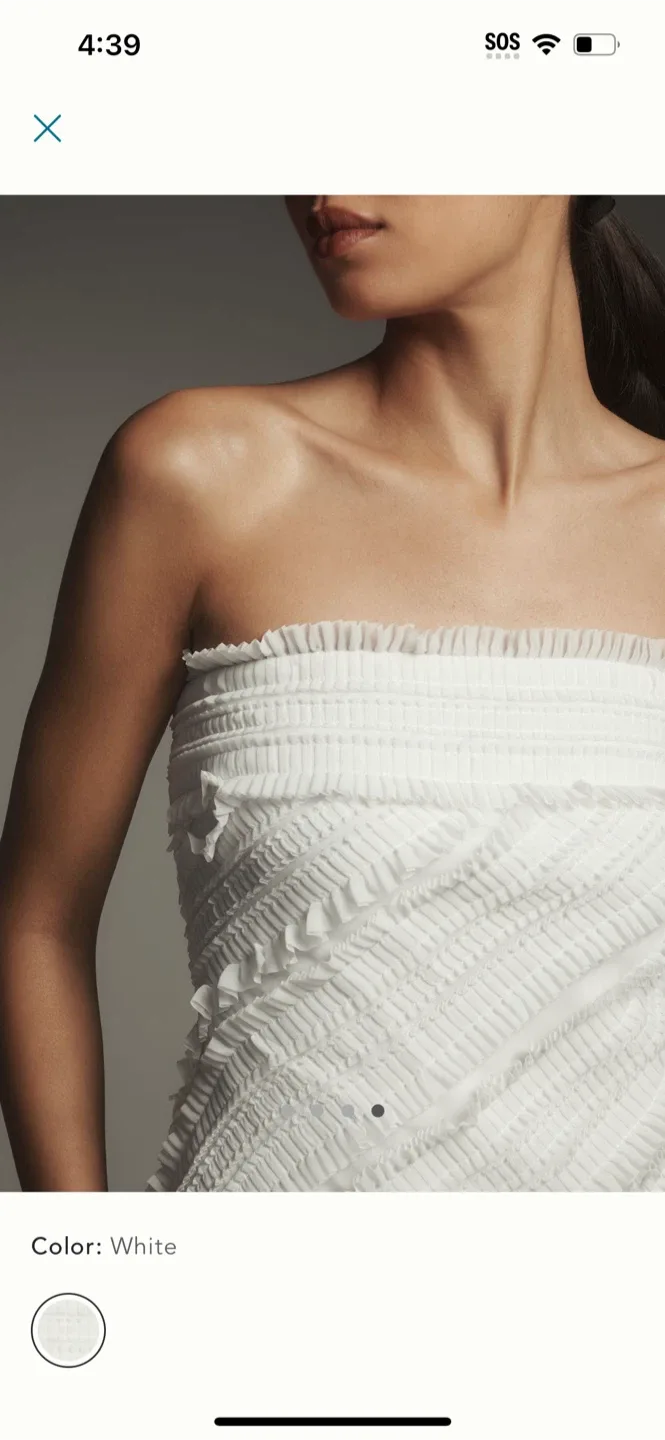 BNWT Anthropologie Strapless Textured Fitted Mini Dress XS image indicator(4)